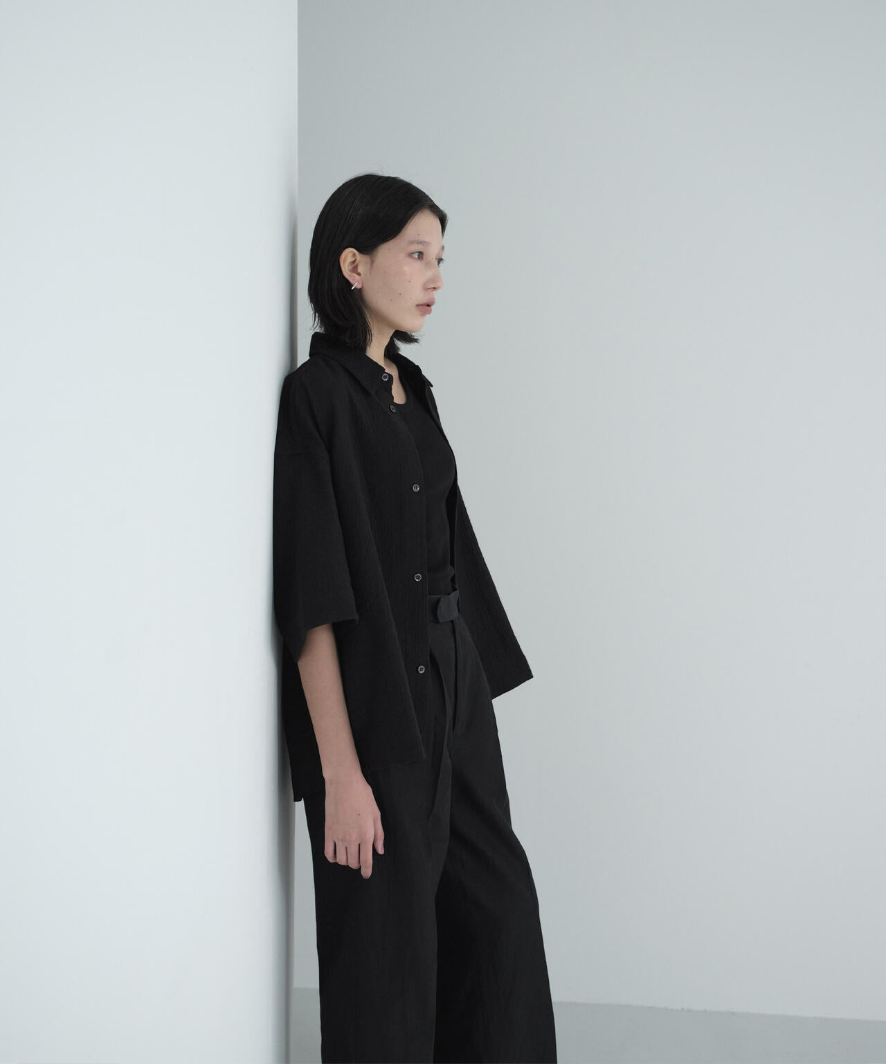 [別注]STUDIO NICHOLSON /MINIMAL MATELASSE SHORT SLEEVE BOXY SHIRT