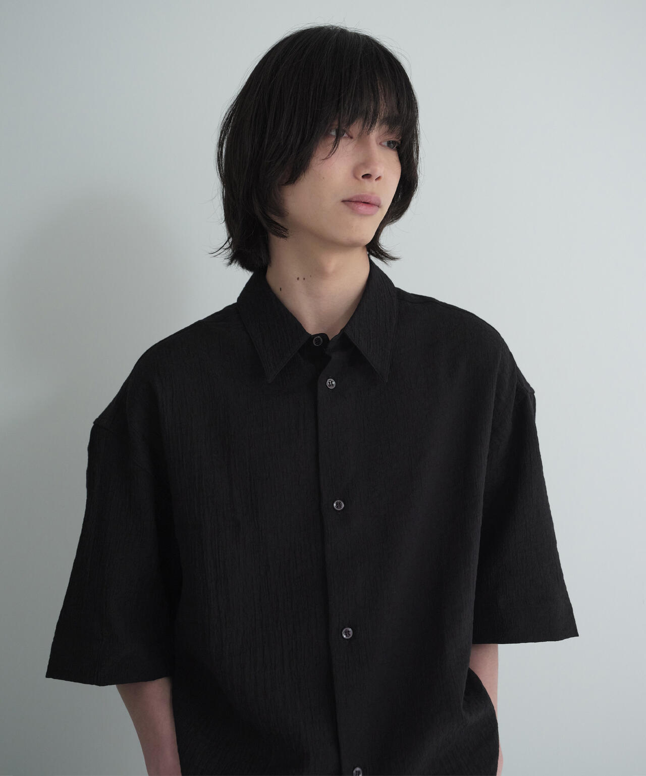 別注]STUDIO NICHOLSON /MINIMAL MATELASSE SHORT SLEEVE BOXY SHIRT