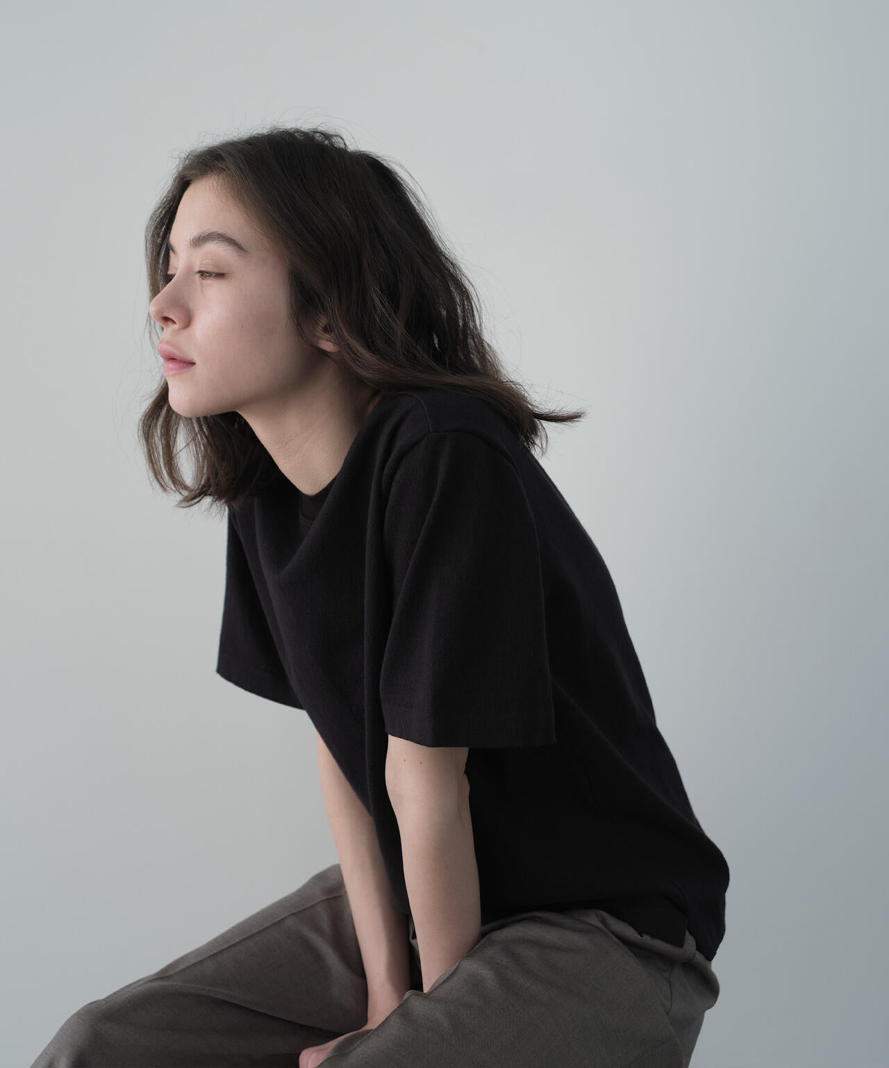 Yonetomi ヨネトミ サイズ3 別注]Yonetomi / LIGHT WAVE COTTON KNIT TEE | THE LIBRARY（ザ