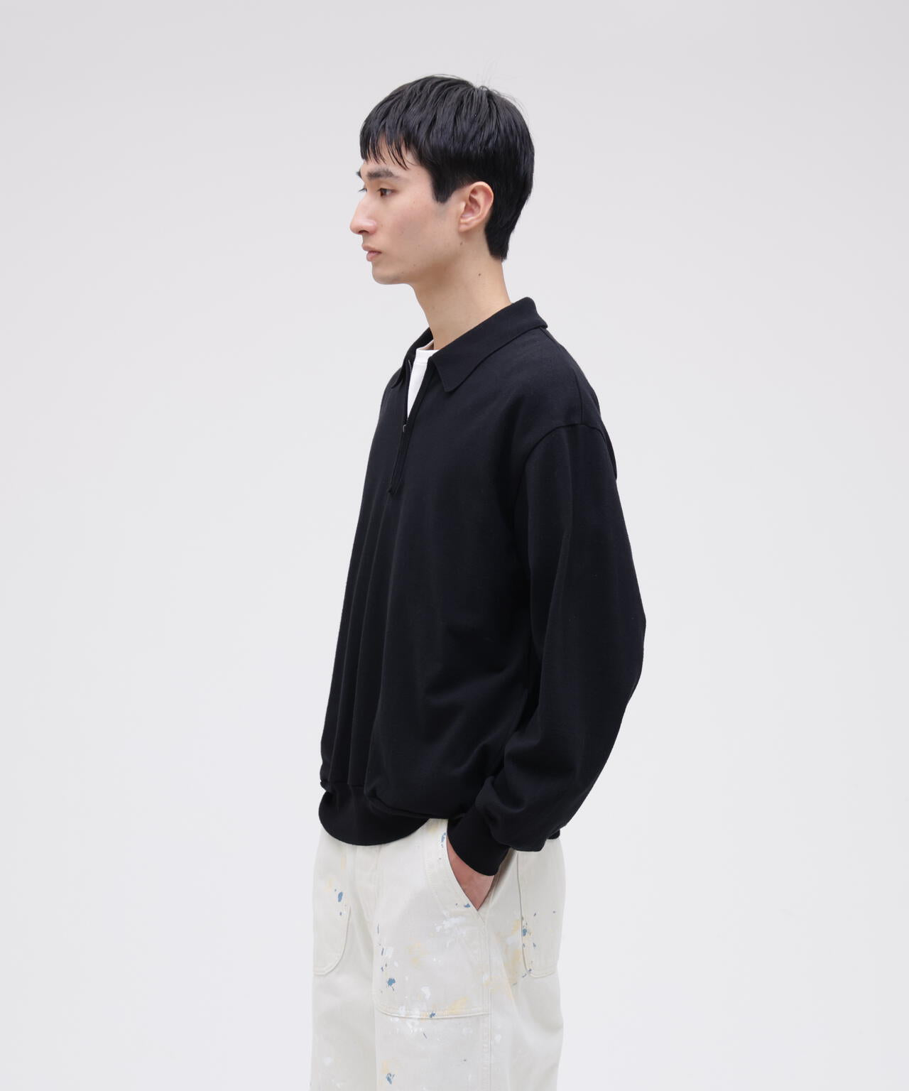 blurhms / COTTON SILK NEP HARF-ZIP PULLOVER | THE LIBRARY（ザ