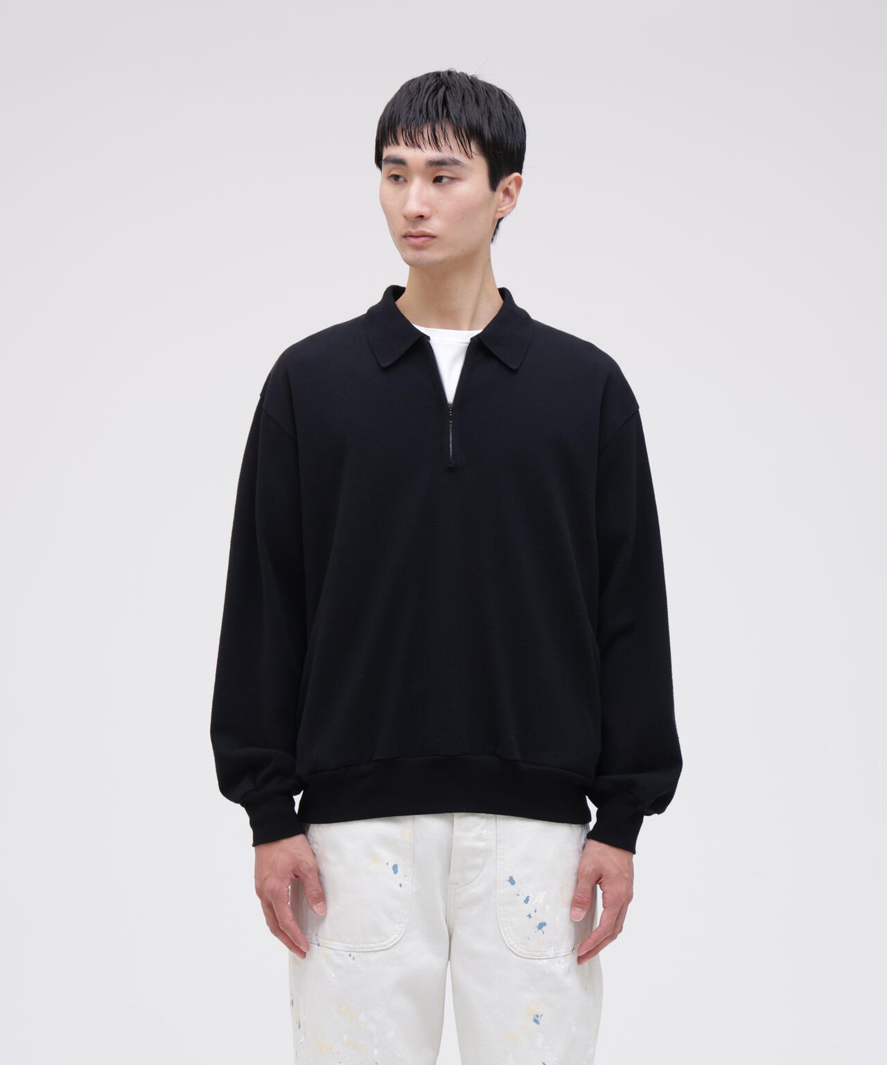 blurhms / COTTON SILK NEP HARF-ZIP PULLOVER | THE LIBRARY（ザ