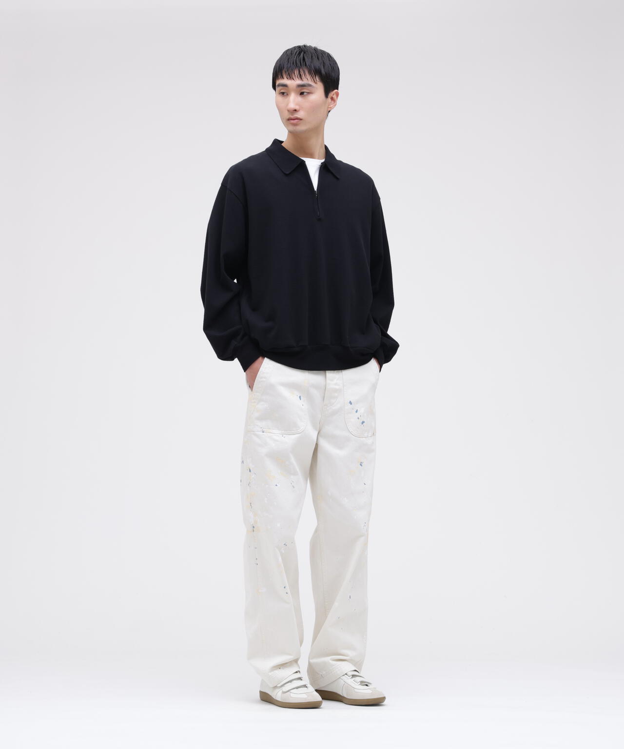 blurhms / COTTON SILK NEP HARF-ZIP PULLOVER | THE LIBRARY（ザ