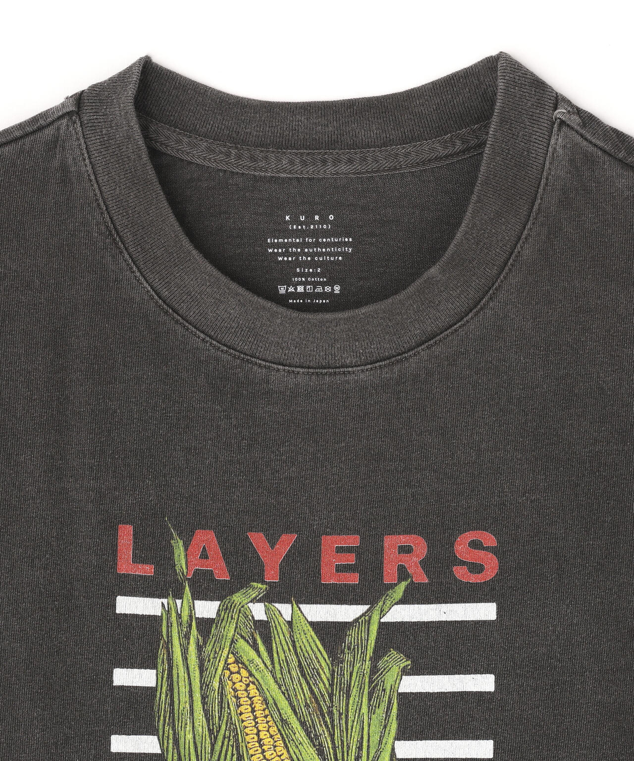KURO / 17/-ROUND SHAPE DYED TEE ''LAYERS'' | THE LIBRARY（ザ