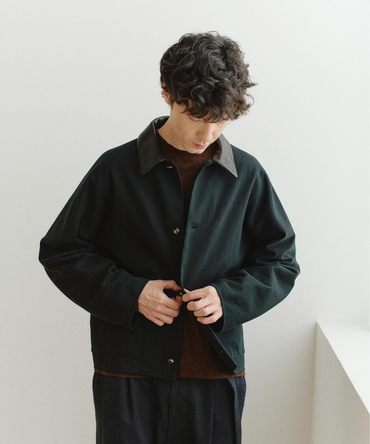 blurhms メンズジャケット 別注] blurhms / [UNISEX] DENIM-LEATHER SHORT JACKET | THE LIBRARY