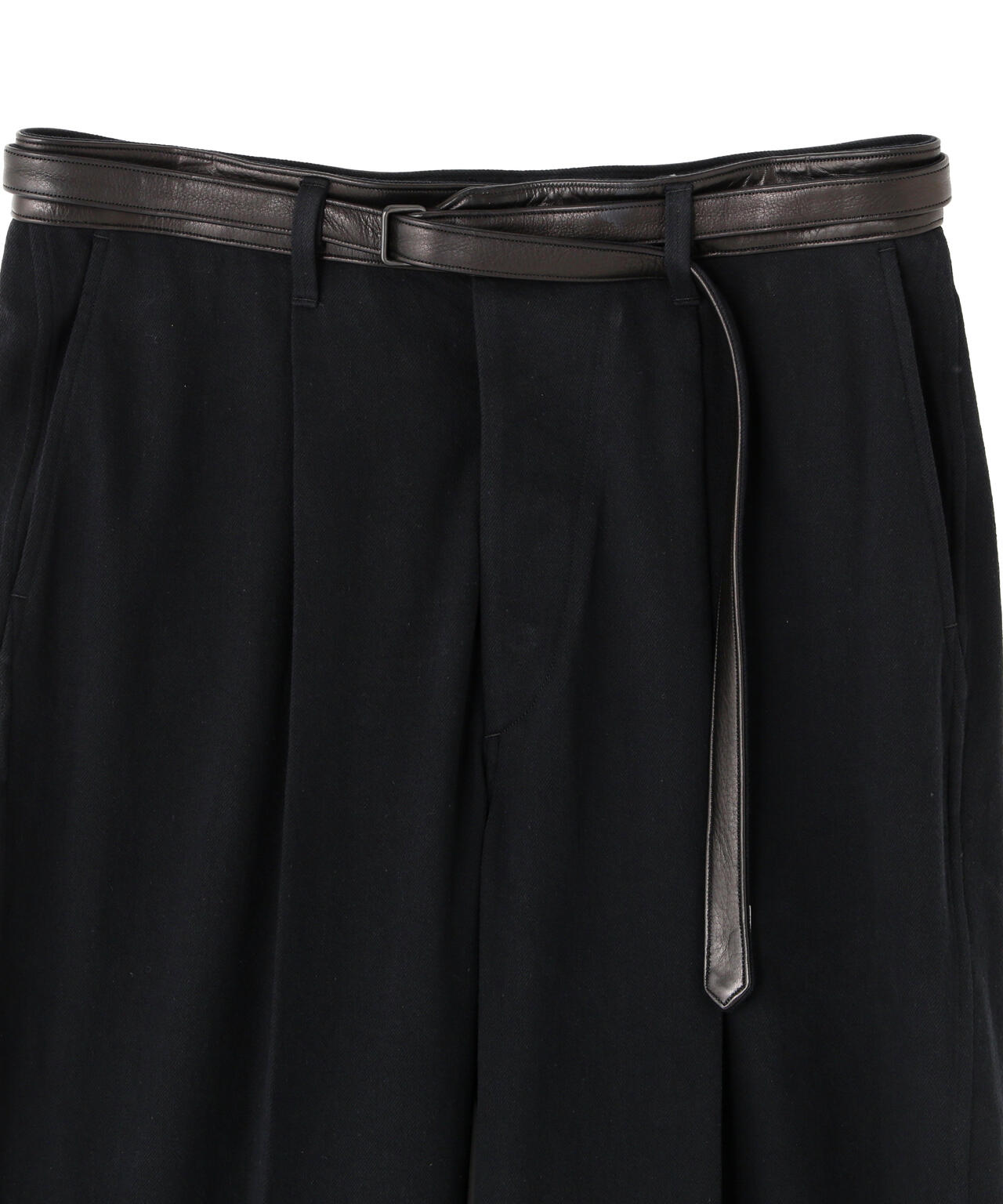 パンツ blurhms Denim-Leather Belted Trousers blurhms / DENIM-LEATHER BELTED TROUSERS MEN | THE LIBRARY（ザ