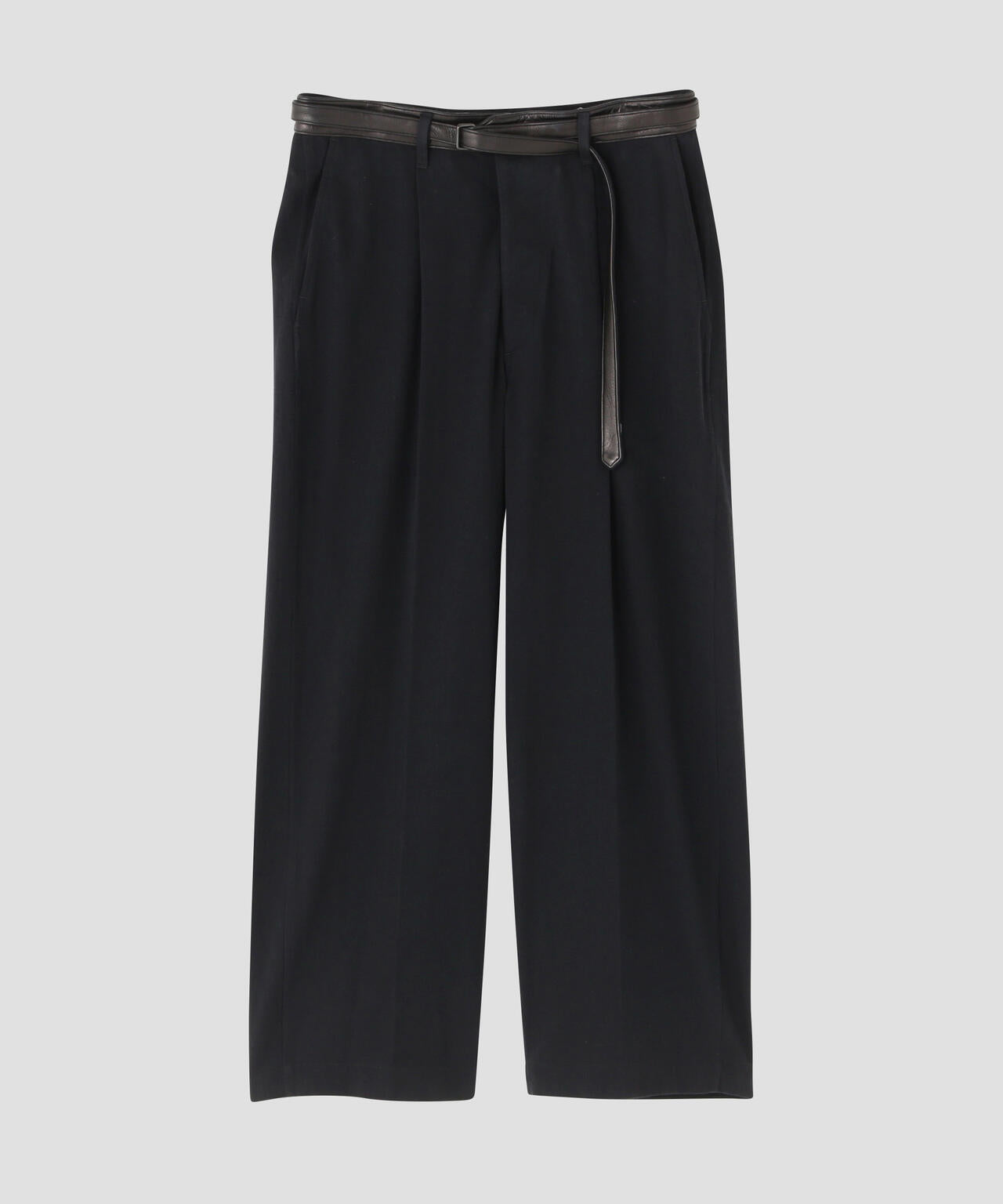 blurhms / DENIM-LEATHER BELTED TROUSERS MEN