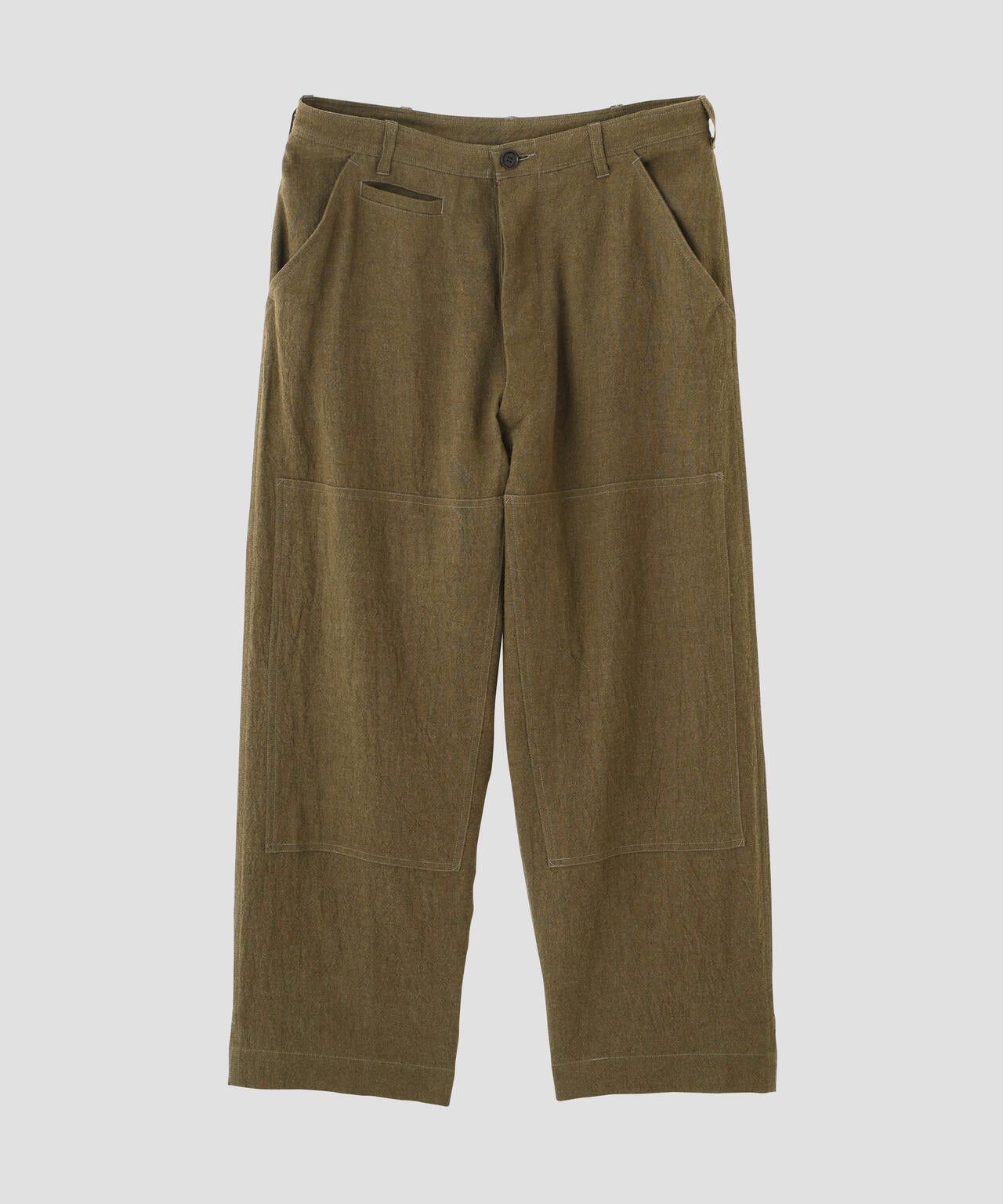blurhmsROOTSTOCK / RAMIE LINEN WOOL DOUBLE-KNEE TROUSERS