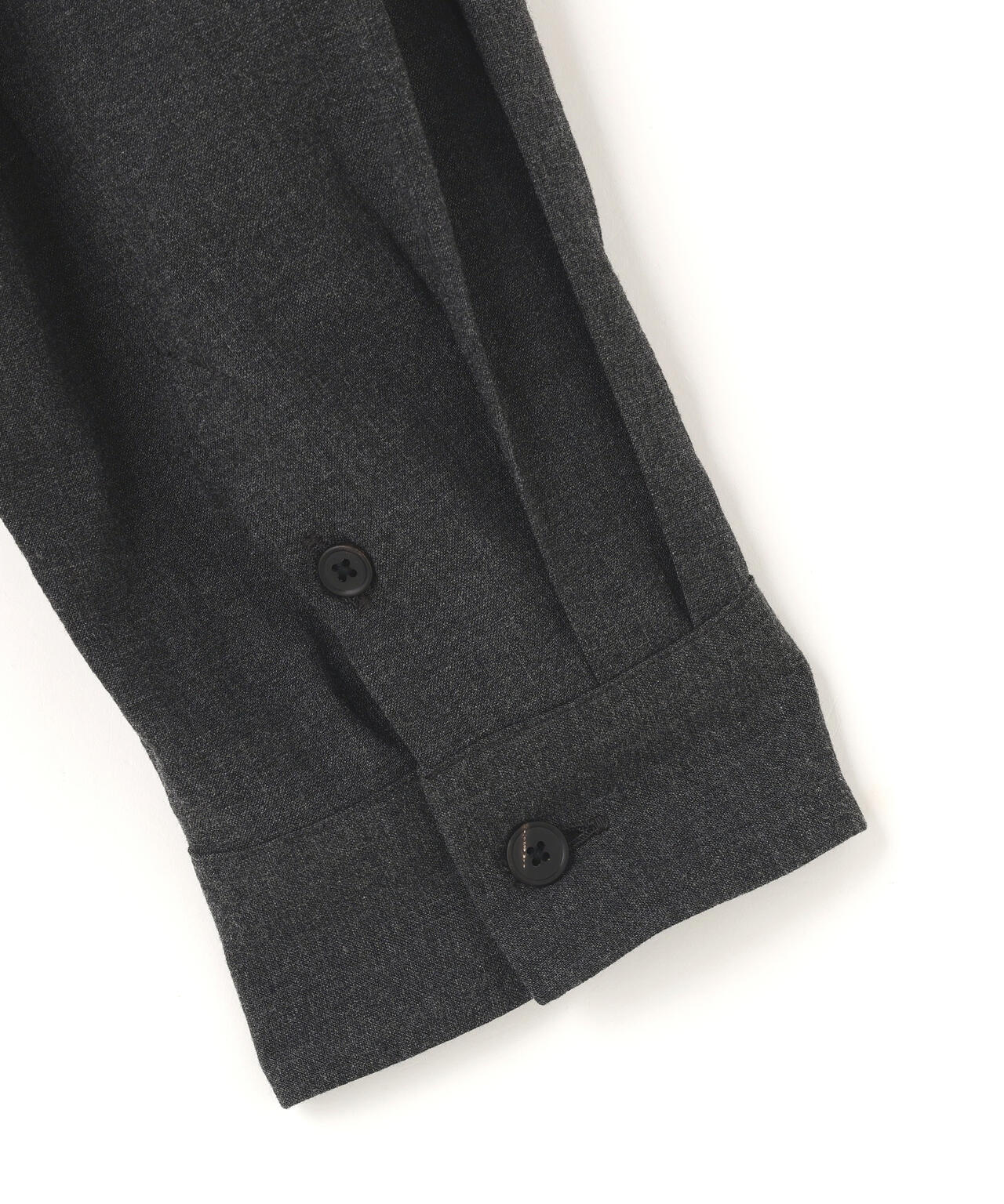 ATON / WOOL RAYON WASHER OPEN COLLER SHIRT