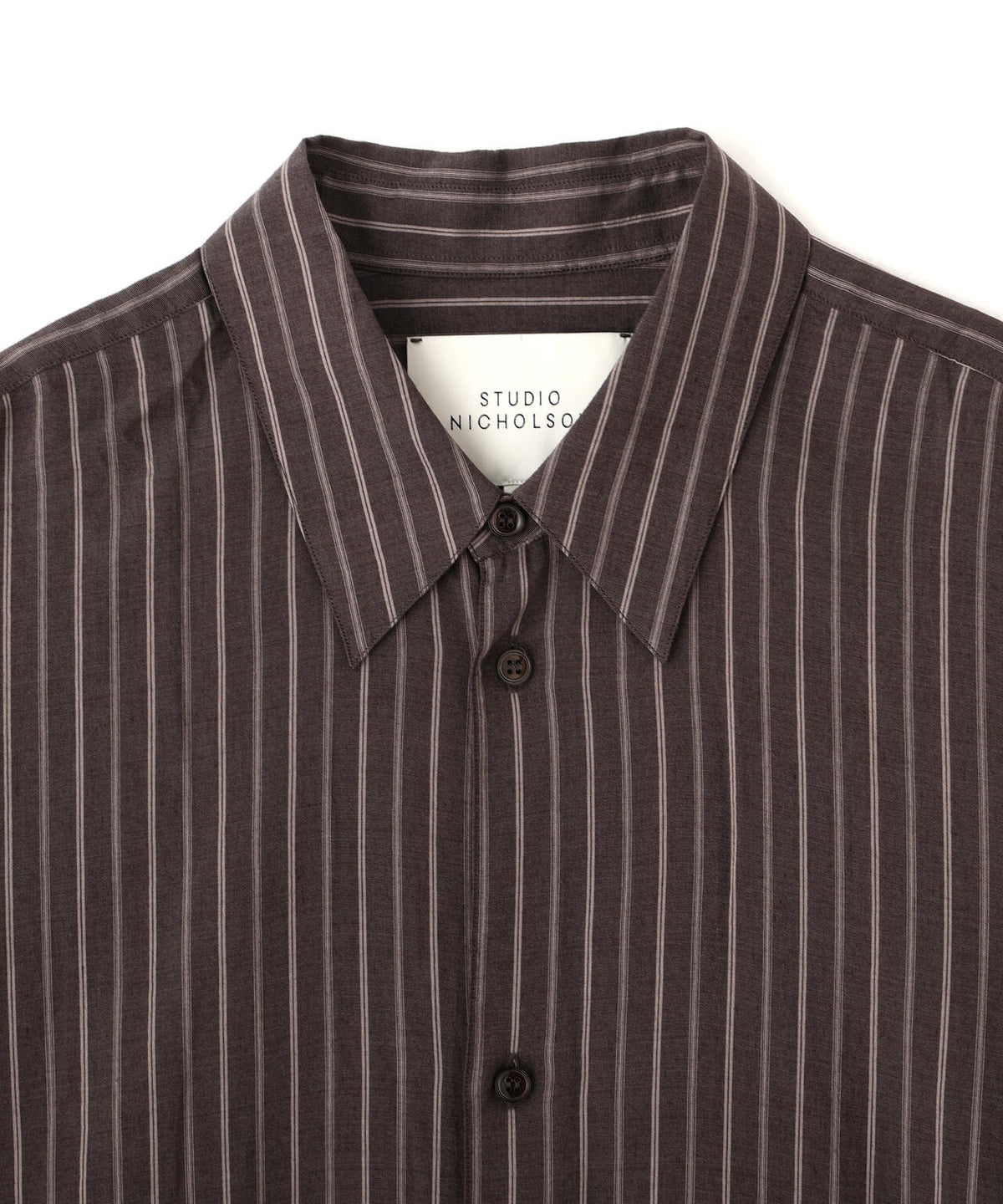 STUDIO NICHOLSON / LYOCELL SILK STRIPE BOXY OVERSIZED SHIRT