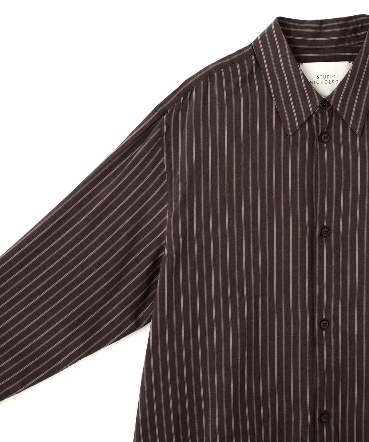STUDIO NICHOLSON / LYOCELL SILK STRIPE BOXY OVERSIZED SHIRT