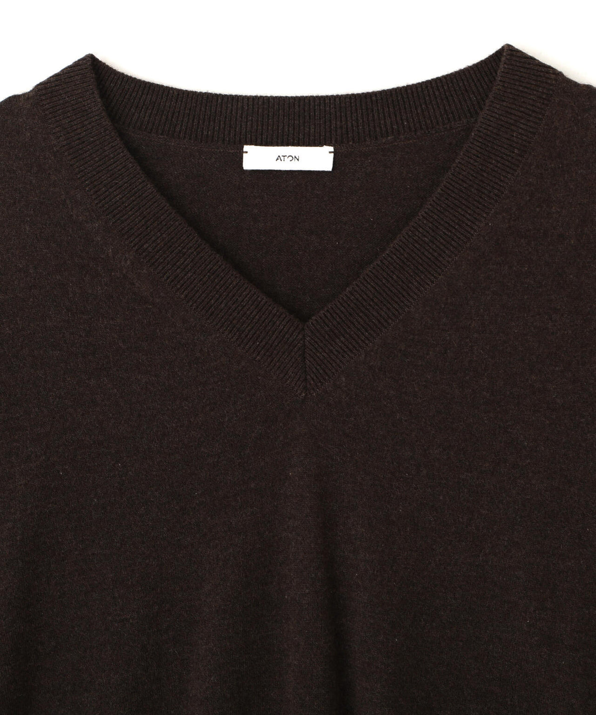 ATON / COTTON YAK KNIT V-NECK SWEATER