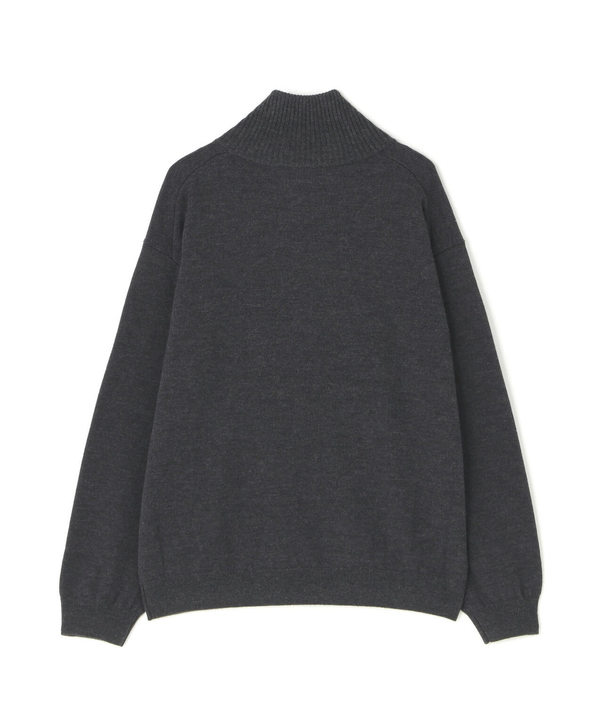ATON / WOOL COTTON TERRY HALF ZIP SWEATER