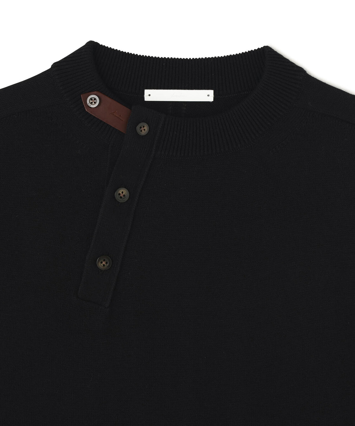 IRENISA / LEATHER TAB KNIT PULLOVER