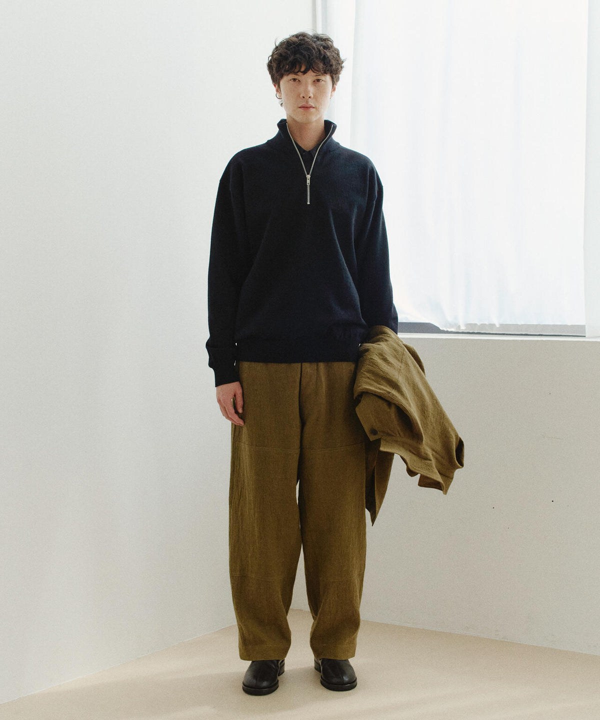 [別注] Yonetomi / [UNISEX] RIGID CASHMERE HALF ZIP