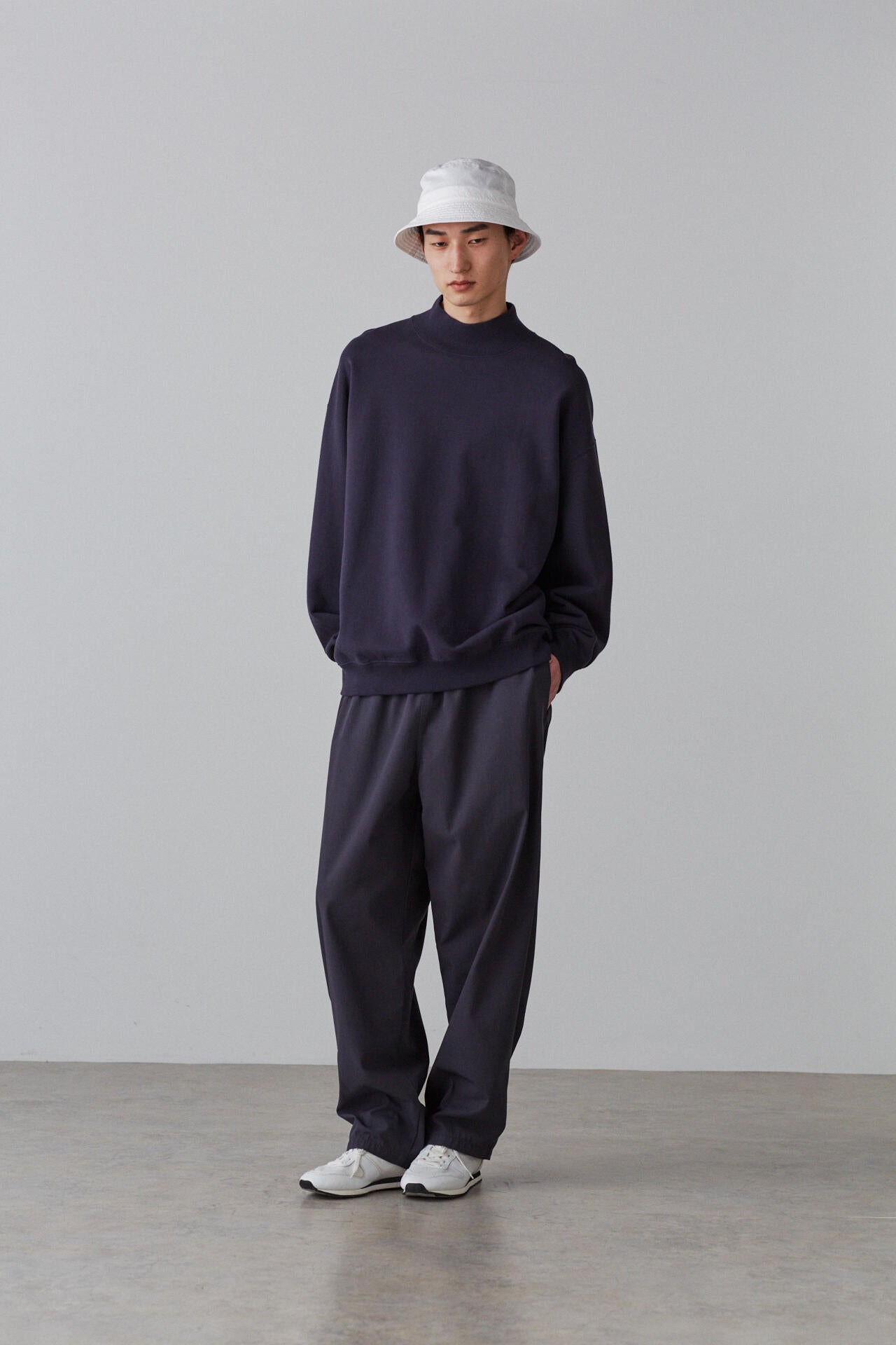 Ｙ / ORGANIC COTTON BLEND HEAVY WEIGHT FLEECE TURTLE NECK