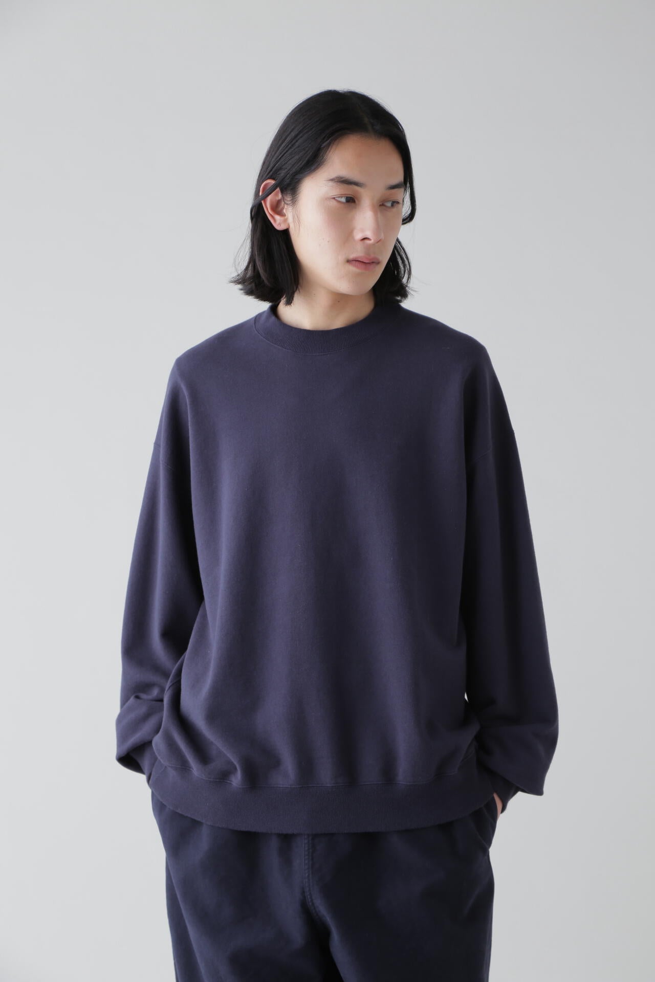 Ｙ / ORGANIC COTTON BLEND HEAVY WEIGHT FLEECE CREW NECK