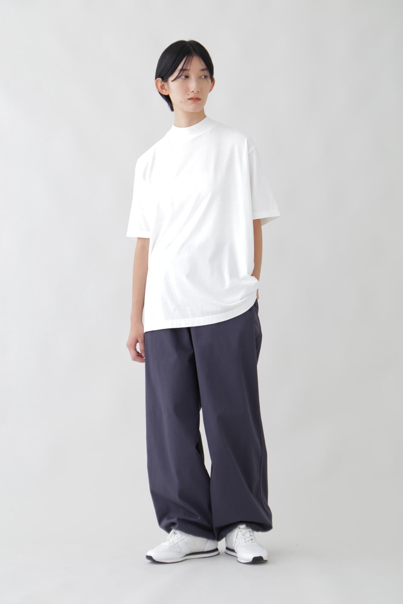 Ｙ / ORGANIC COTTON JERSEY MOCK NECK S/S T