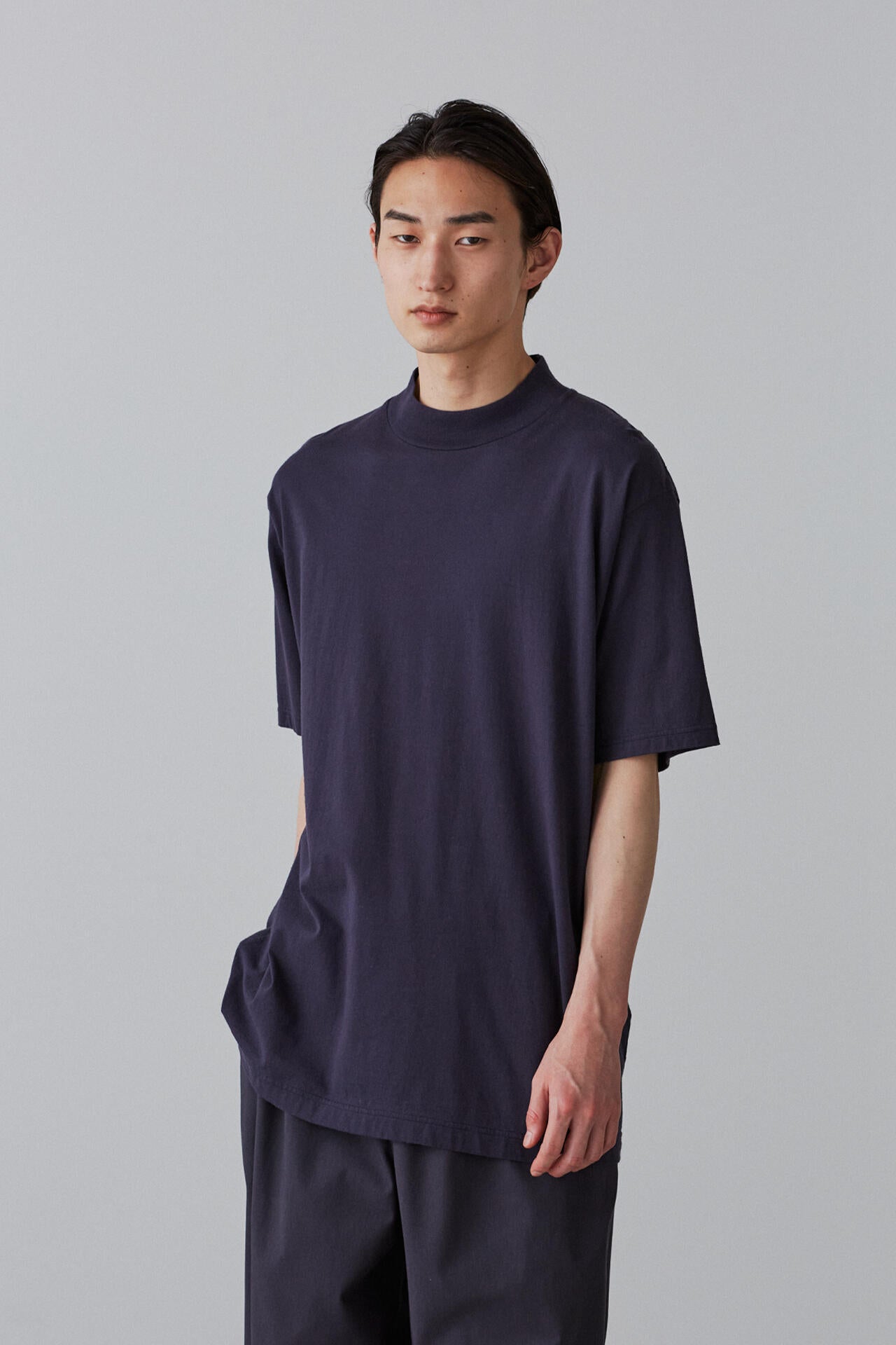 Ｙ / ORGANIC COTTON JERSEY MOCK NECK S/S T