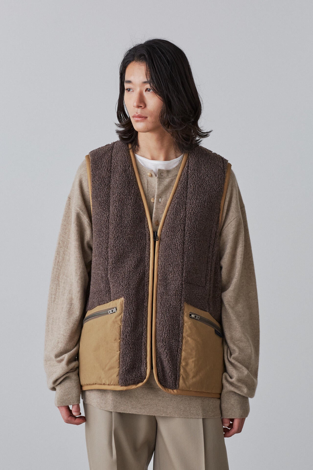 LAVENHAM × YLEVE / REVERSIBLE ZIP FRONT GILET | YLÈVE（イレーヴ
