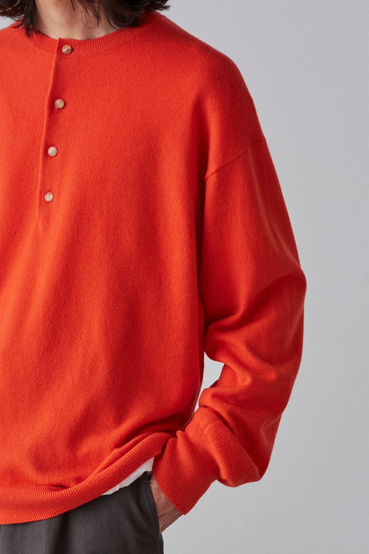 美品▲定価8.6万▲YLEVEイレーヴ//メルトンノーカラーウールコート▲グレー n'OrLABELロングチェスターコート[品番：MITW0017724