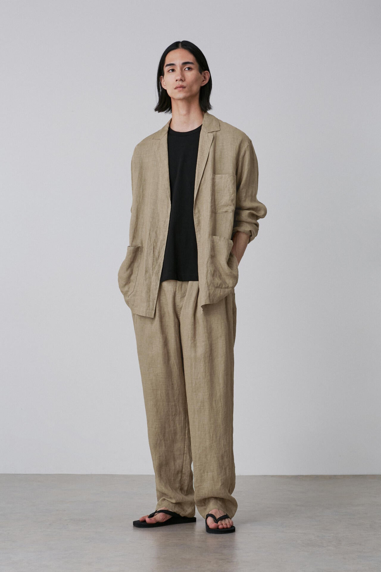 YLEVE WOOL LINEN ノーカラージャケット　イレーヴ YLEVE / LINEN POPLIN JACKET | YLÈVE（イレーヴ） ｜【公式】通販mix