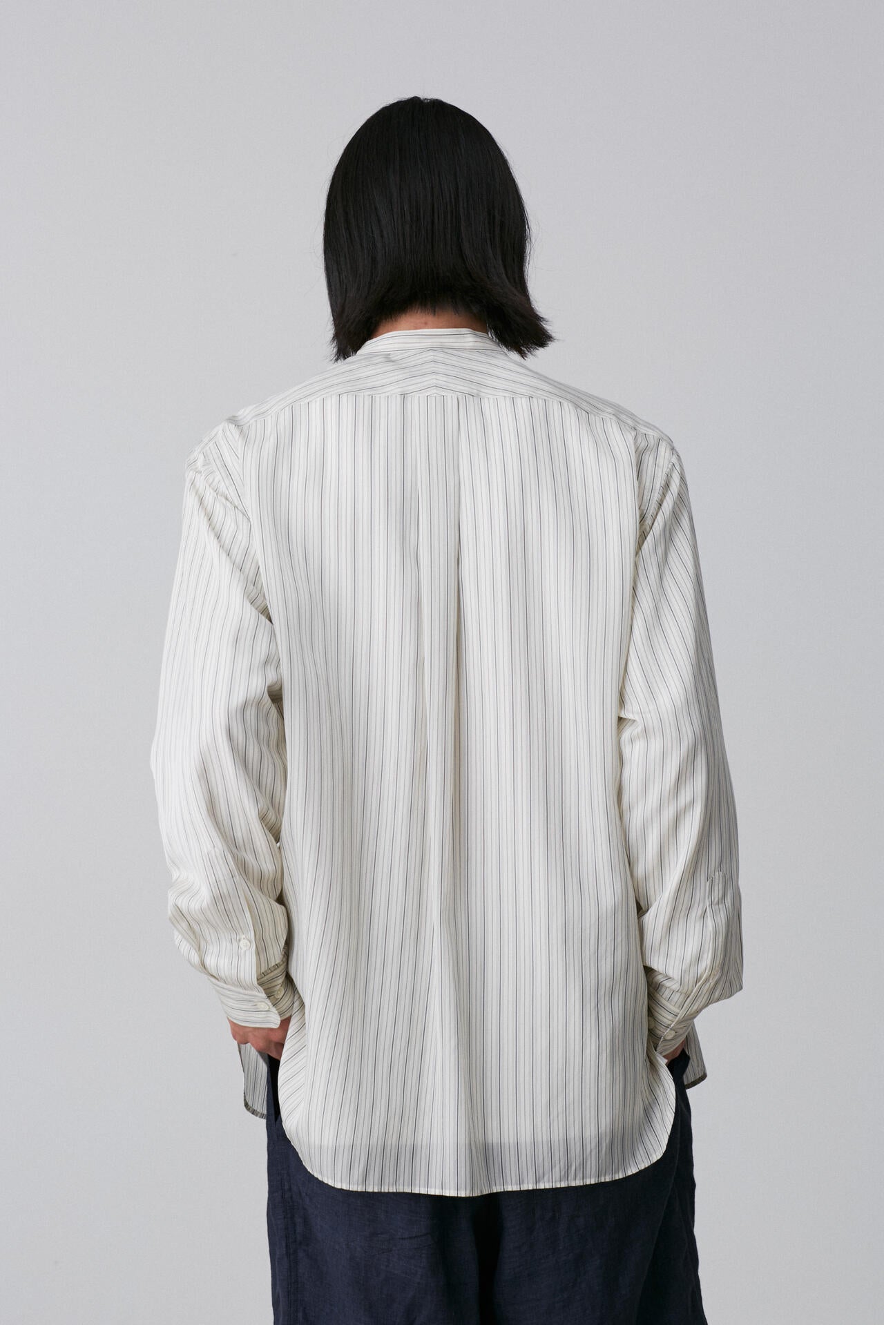 YLEVE / ACETATE CUPRA STAND COLLAR SHIRT