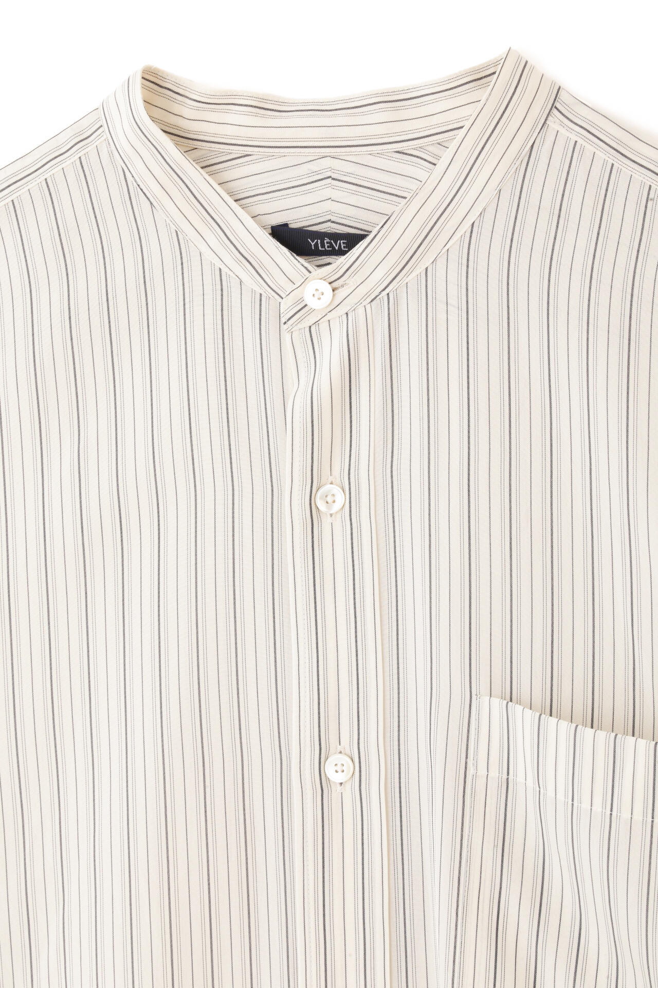 YLEVE / ACETATE CUPRA STAND COLLAR SHIRT