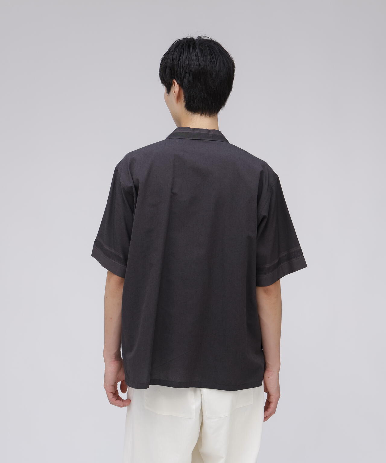YLEVE / DOBBY STRIPE CHAMBRAY OPEN COLLAR SHIRT | YLÈVE（イレーヴ