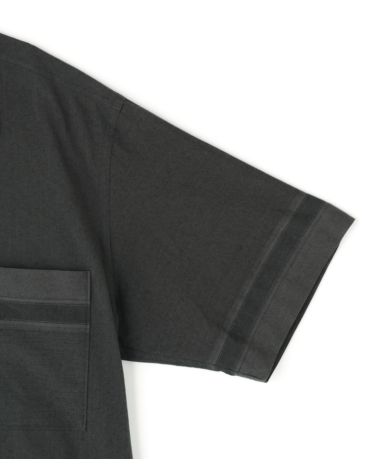 YLÈVE / DOBBY STRIPE CHAMBRAY OPEN COLLAR SHIRT