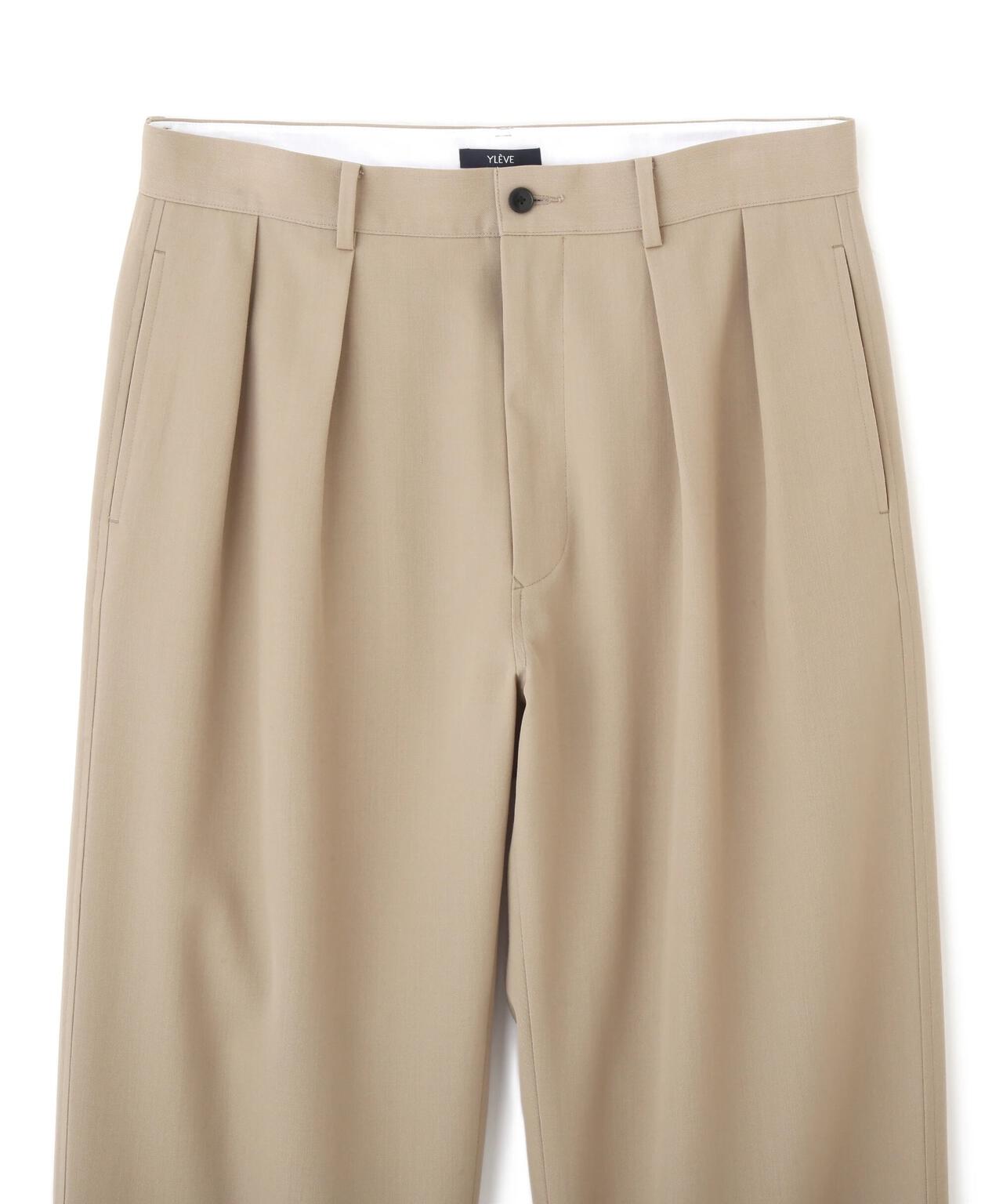 YLÈVE / MERINO WOOL TWILL 2 TUCK TROUSERS