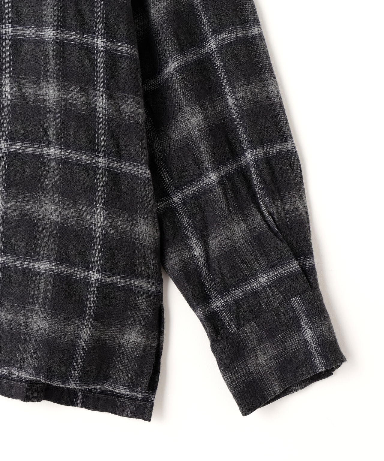 YLÈVE / BRUSHED RAYON CHECK OPEN/COLLAR SHIRT