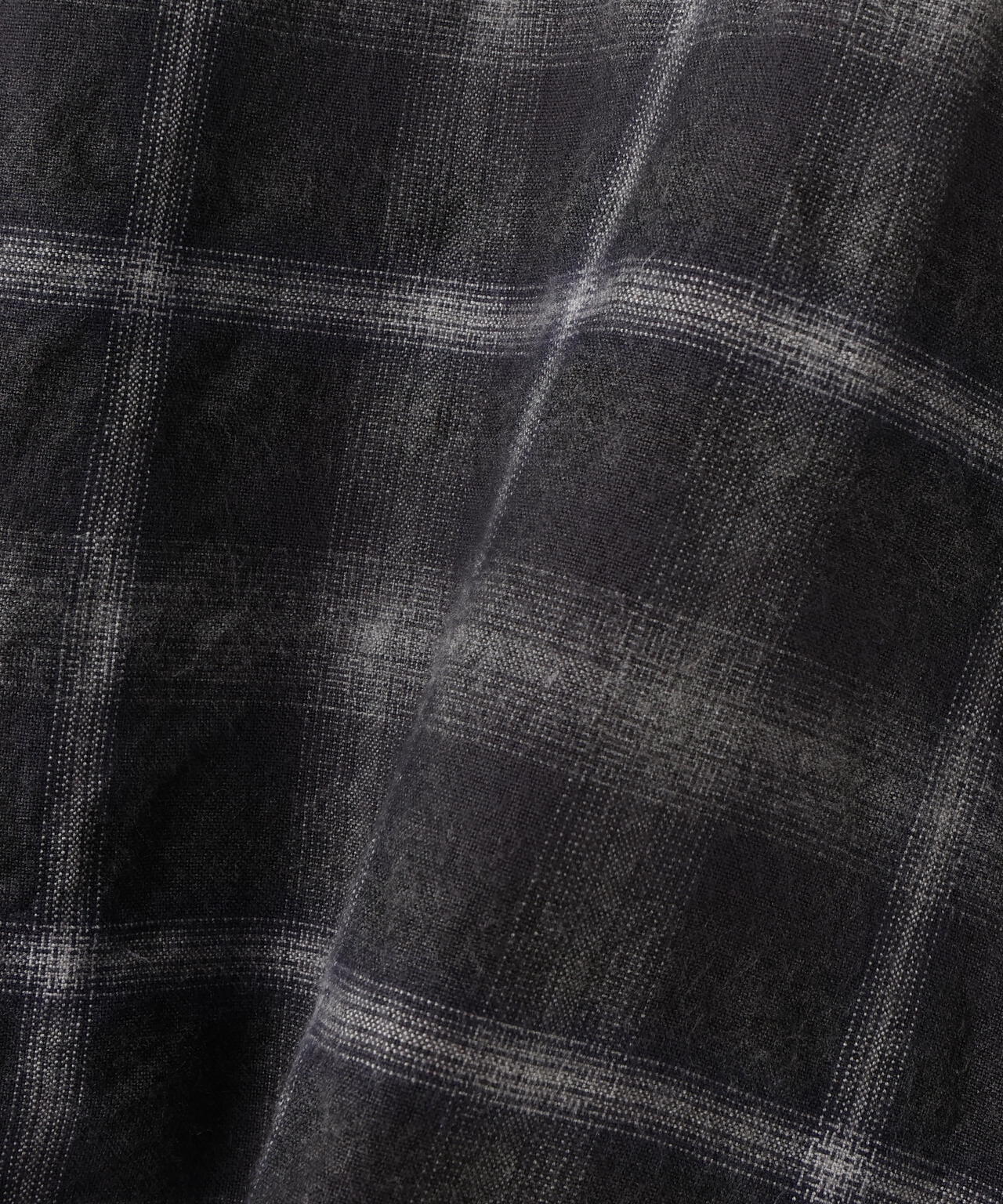 YLÈVE / BRUSHED RAYON CHECK OPEN/COLLAR SHIRT