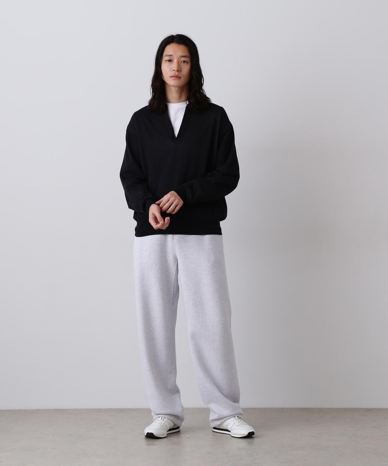 YLÈVE / SHEER RIB KNIT SKIPPER POLO