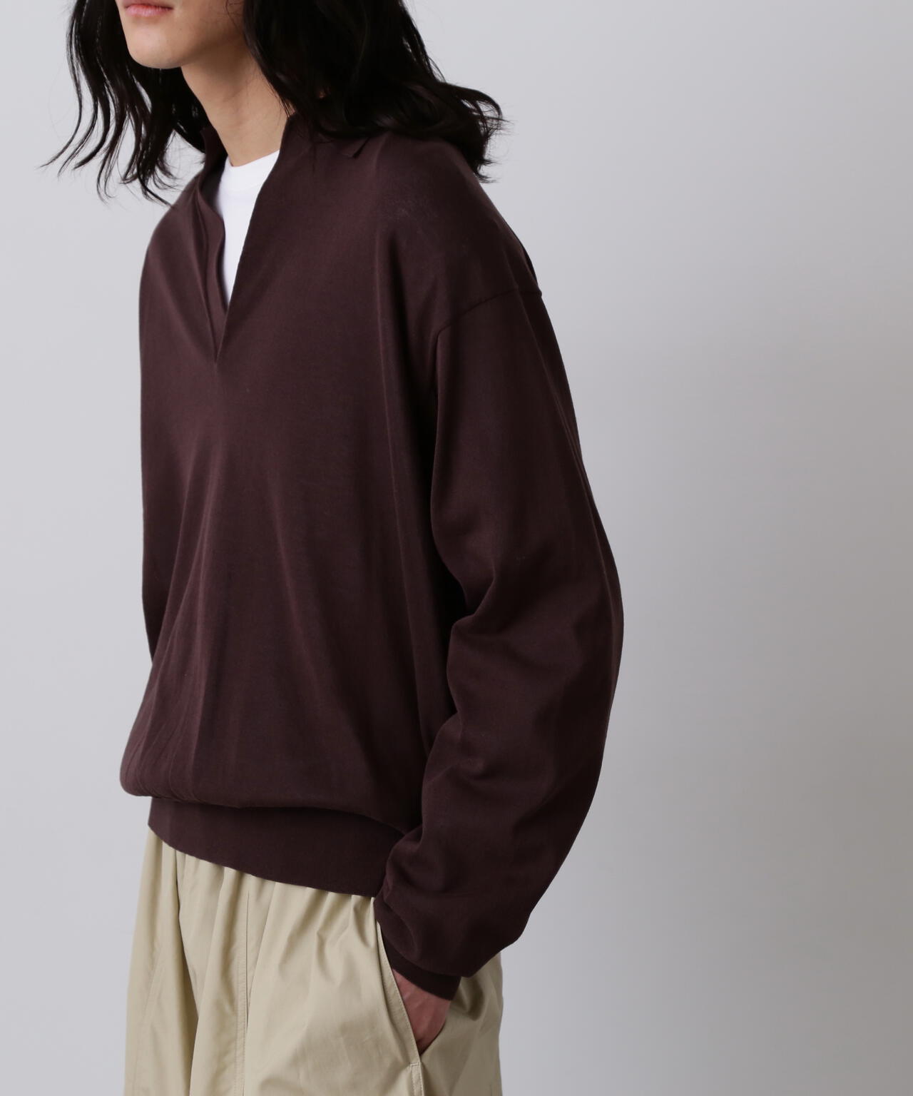 YLEVE / SHEER RIB KNIT SKIPPER POLO | YLÈVE（イレーヴ） ｜【公式