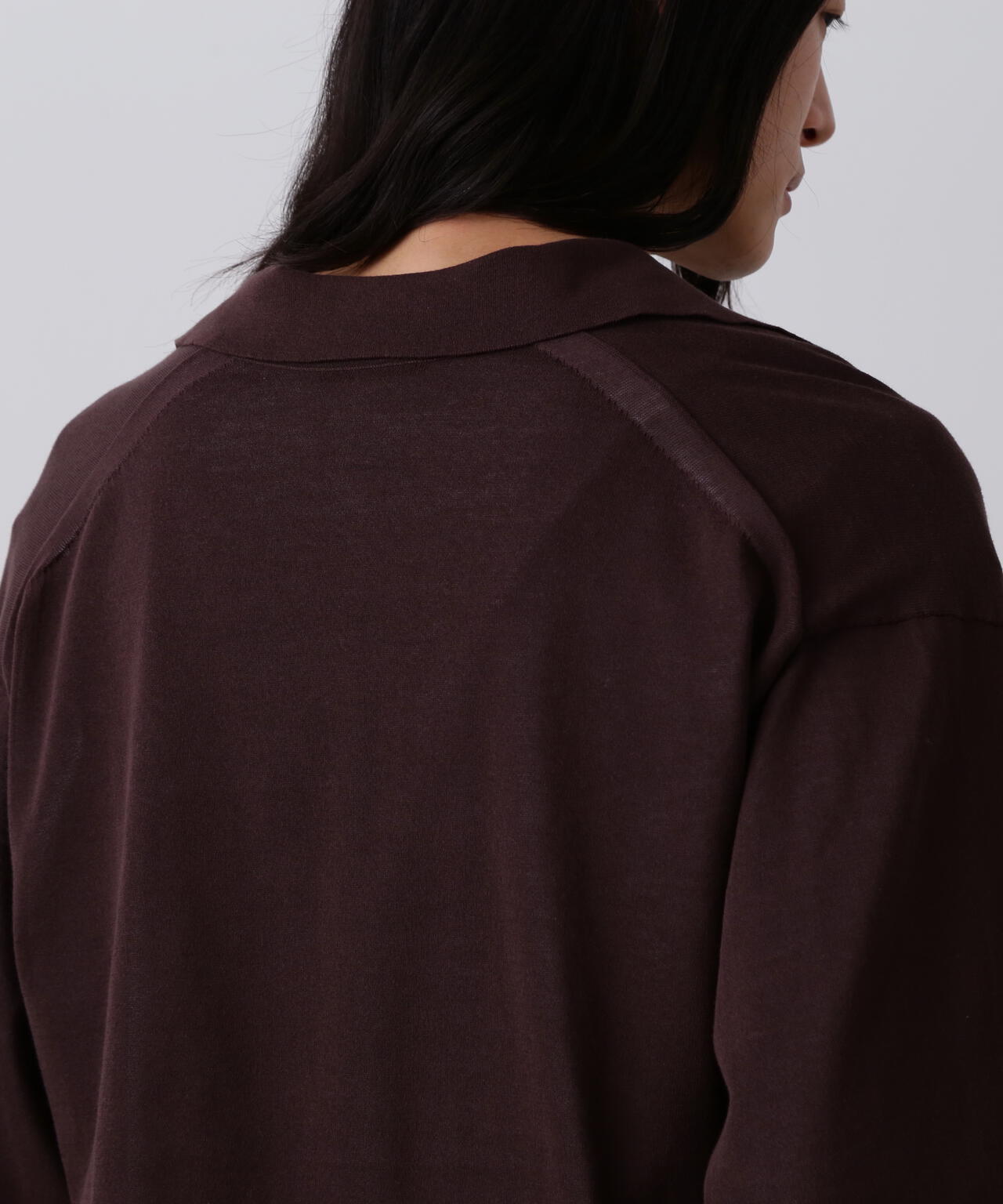 YLÈVE / SHEER RIB KNIT SKIPPER POLO | YLÈVE（イレーヴ） ｜【公式