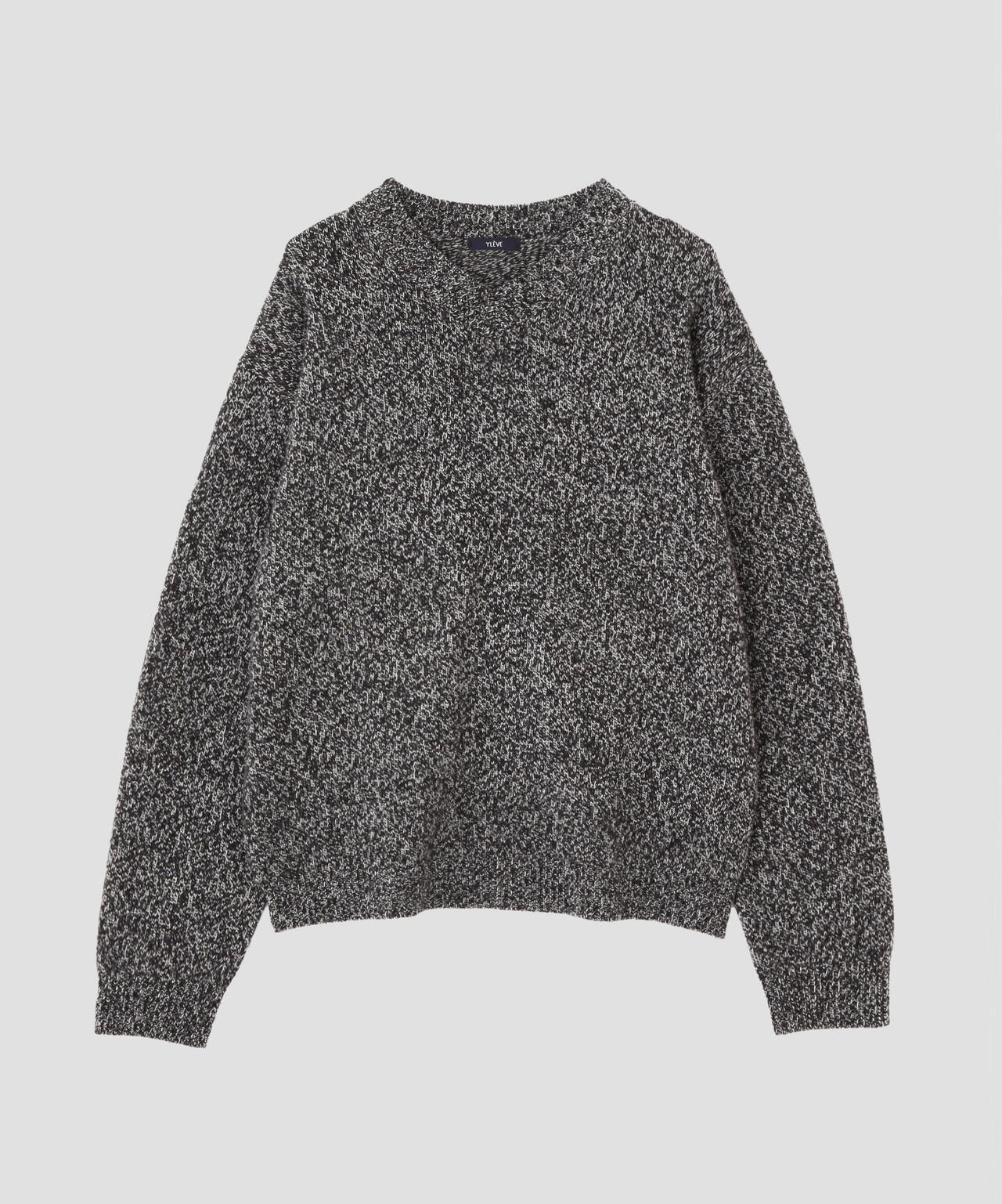 YLÈVE / WOOL CASHMERE MELANGE KNIT V NECK PULL OVER