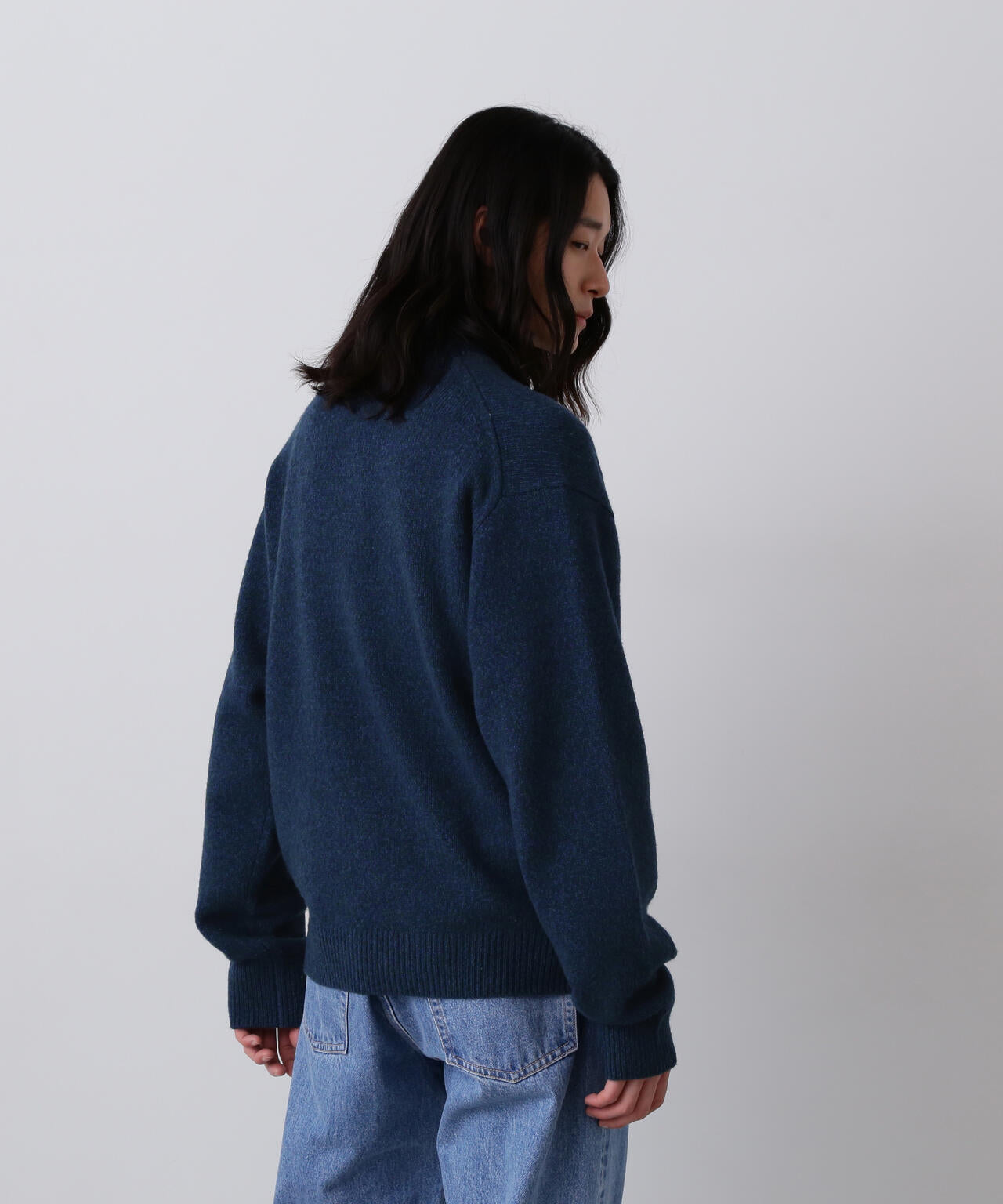 YLÈVE / WOOL CASHMERE MELANGE KNIT HALF ZIP PULL OVER | YLÈVE