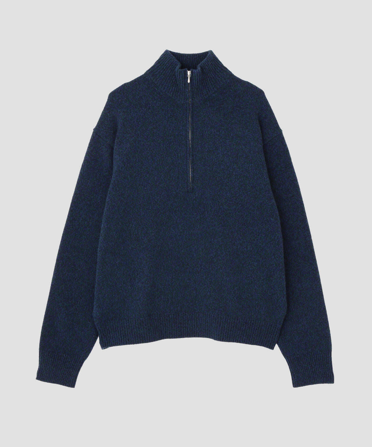 YLÈVE / WOOL CASHMERE MELANGE KNIT HALF ZIP PULL OVER | YLÈVE