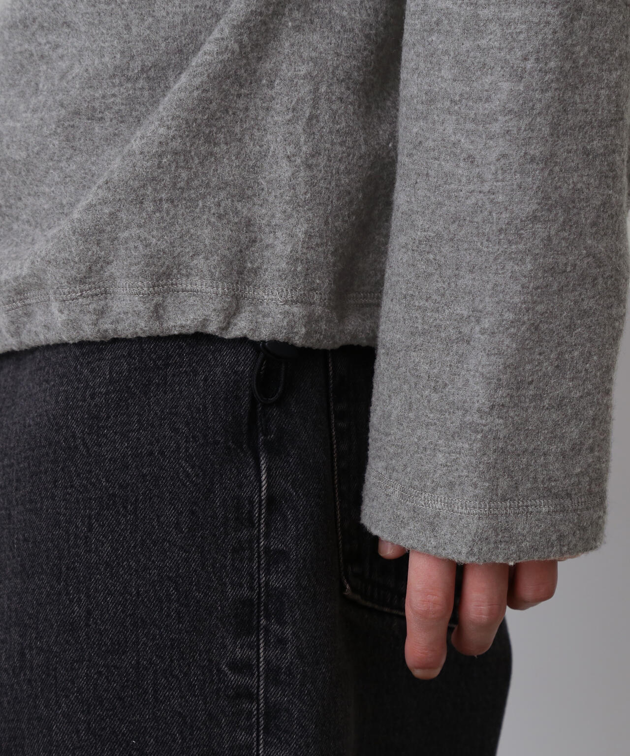 YLEVE / イレーヴ | Extra Fine Merino Wool Half Zipped Knit / エクストラファインメリノウールハーフジップニット セーター | 1 | グレージュ系 | レディース YLEVE / ULTRAFINE MERINO MILLED WOOL KNIT HALF ZIP PULL OVER