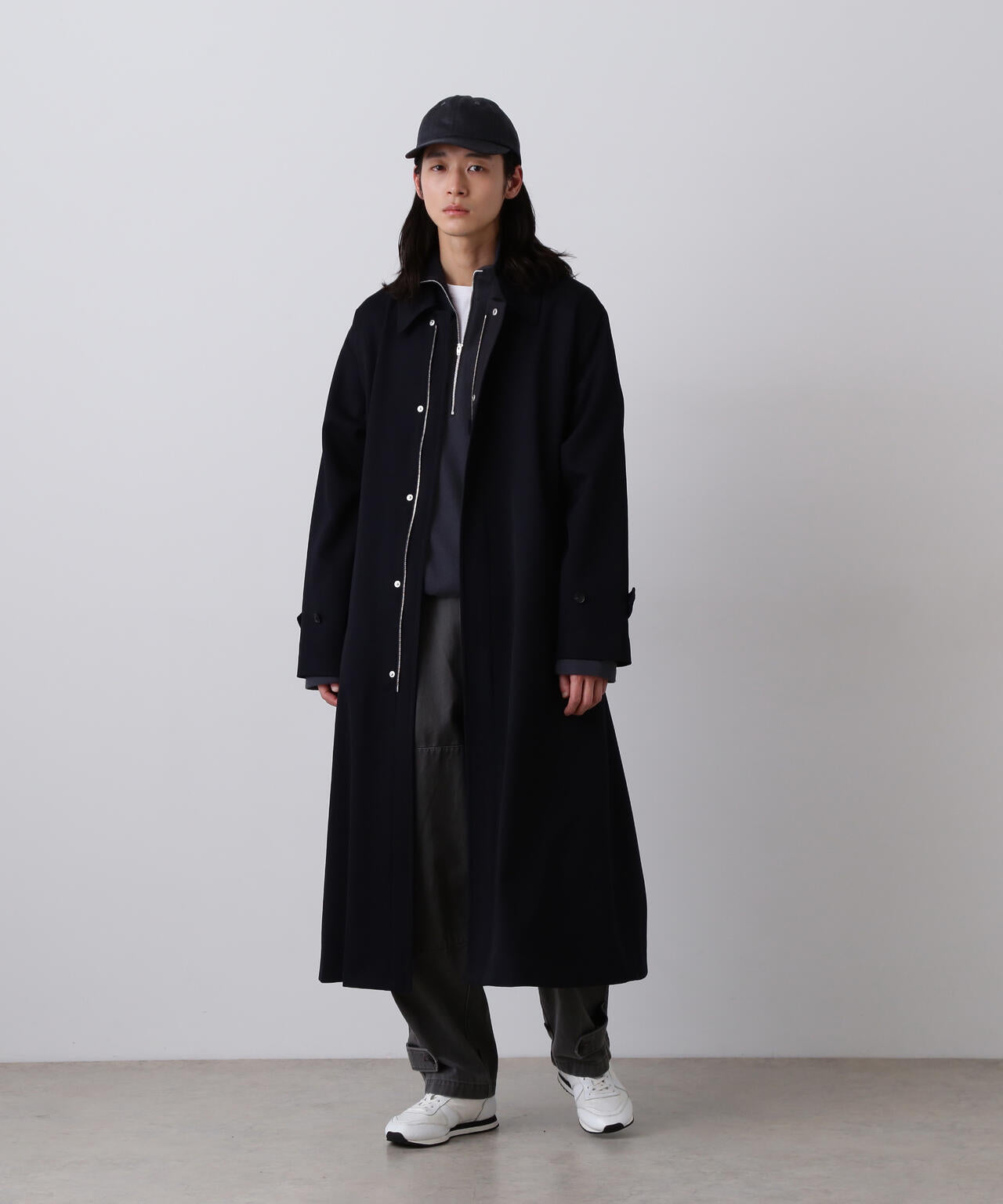 YLÈVE / ULTRAFINE MERINO MILLED WOOL KNIT HALF ZIP PULL OVER