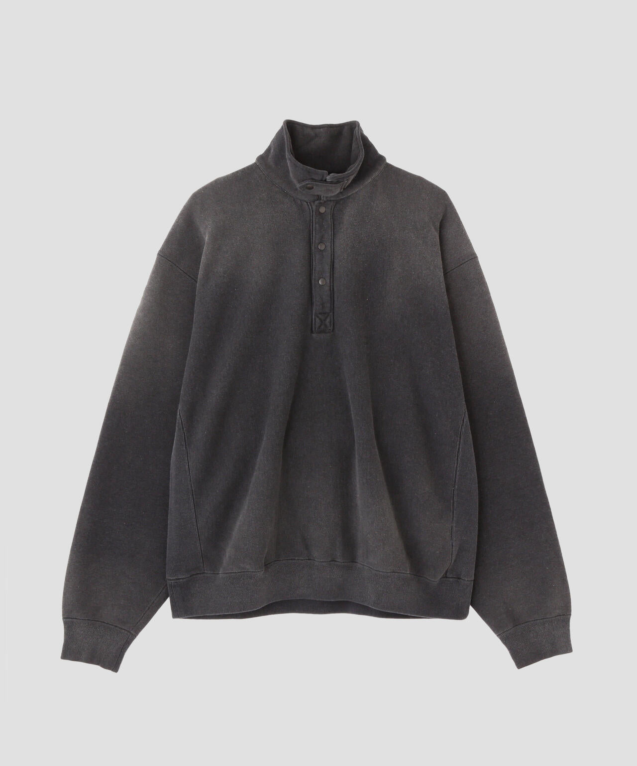 YLÈVE / HEAVY WEIGHT FLEECE BLEACH SNAP PULL OVER | YLÈVE