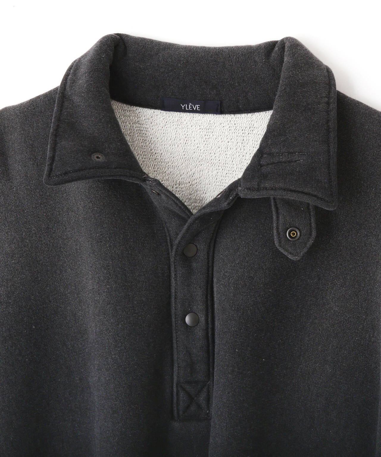 YLÈVE / HEAVY WEIGHT FLEECE BLEACH SNAP PULL OVER