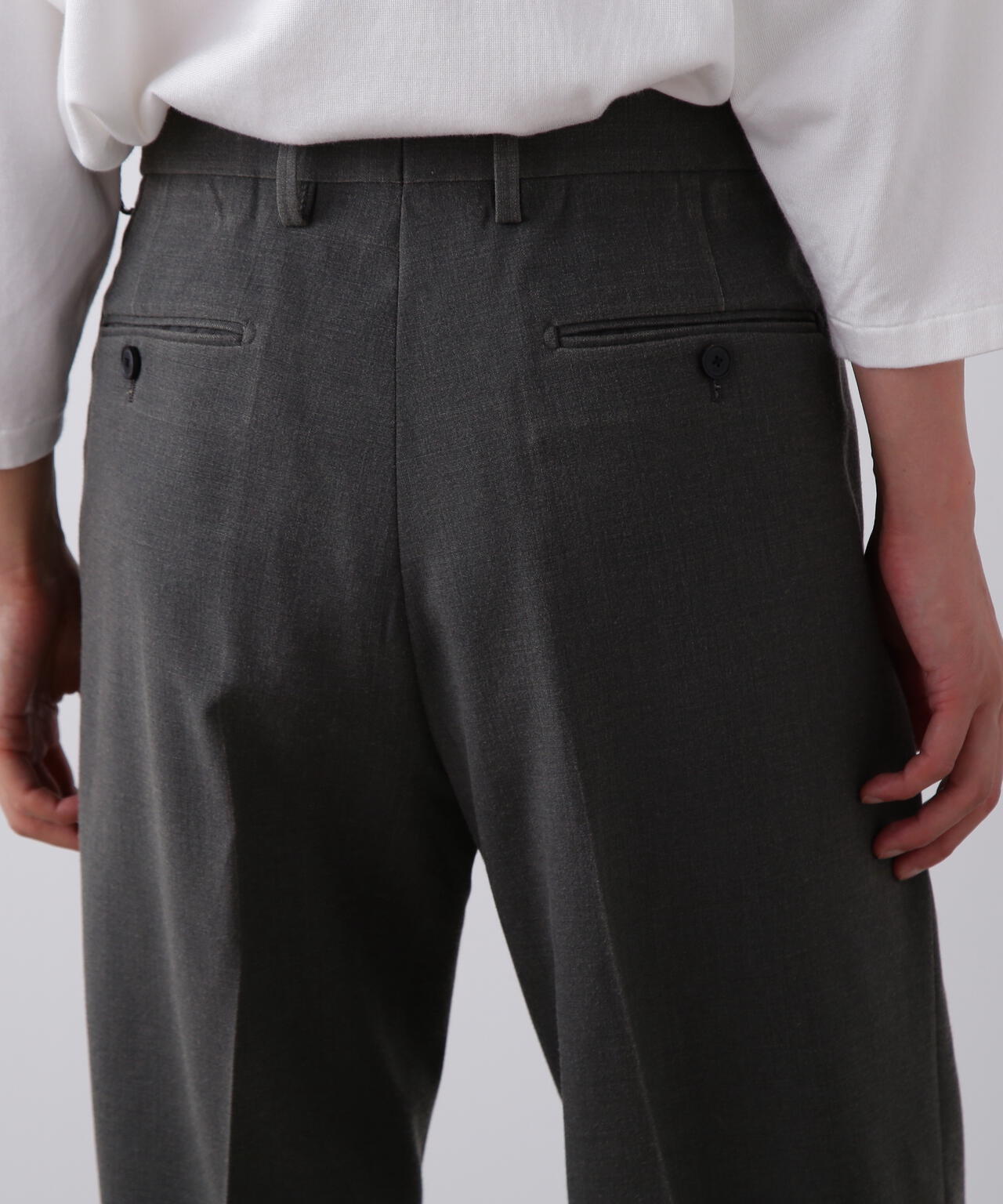 YLEVE / VINTAGE PIGMENTDYE WOOL TACK TROUSERS
