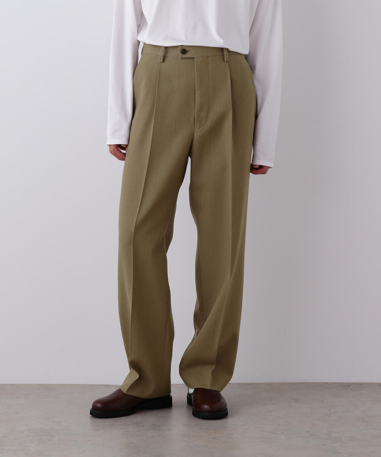YLEVE / VINTAGE PIGMENTDYE WOOL TACK TROUSERS
