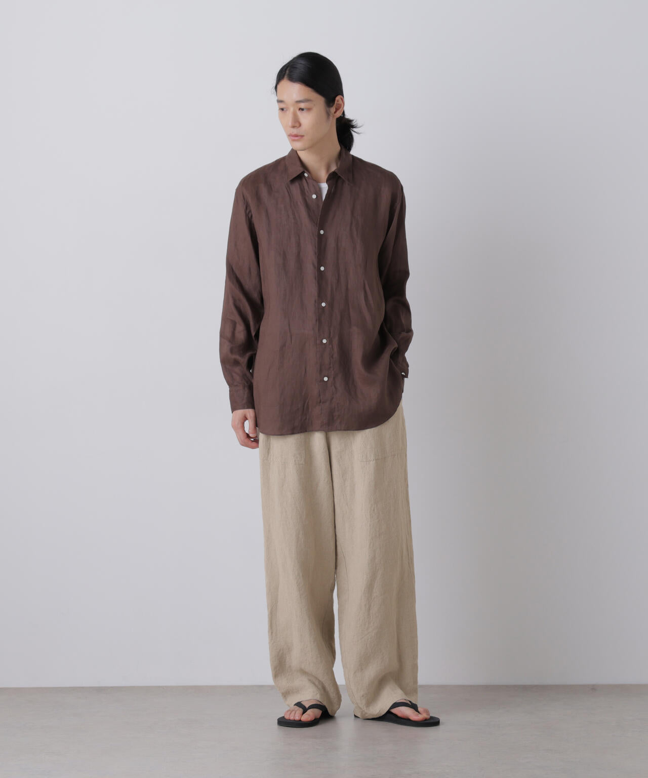 YLEVE イージーパンツ紐付き　ベージュ　4 限定]YLEVE / LINEN CANVAS EAZY PANTS | YLÈVE（イレーヴ） ｜【公式
