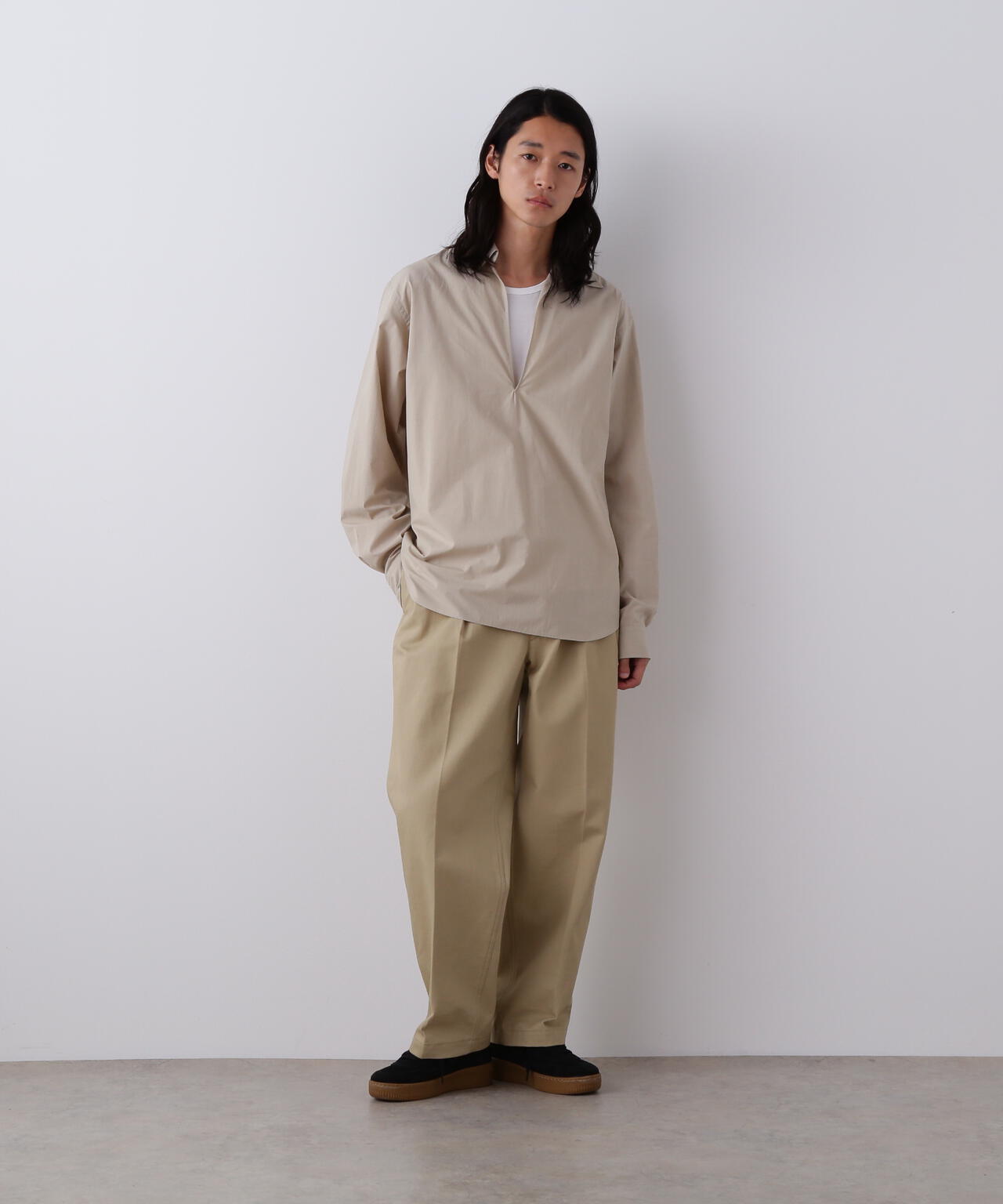 YLEVE / COTTON SILK TYPEWRITER SKIPPER SHIRT