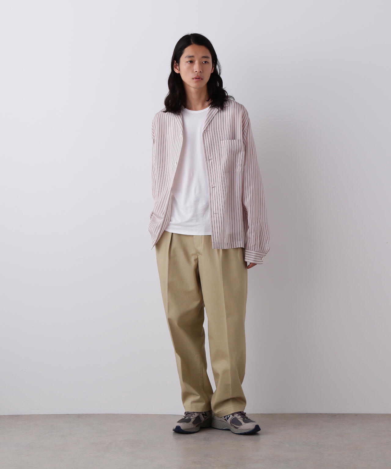 YLEVE / ACETATE CUPRA STRIPE PAJAMA SHIRT
