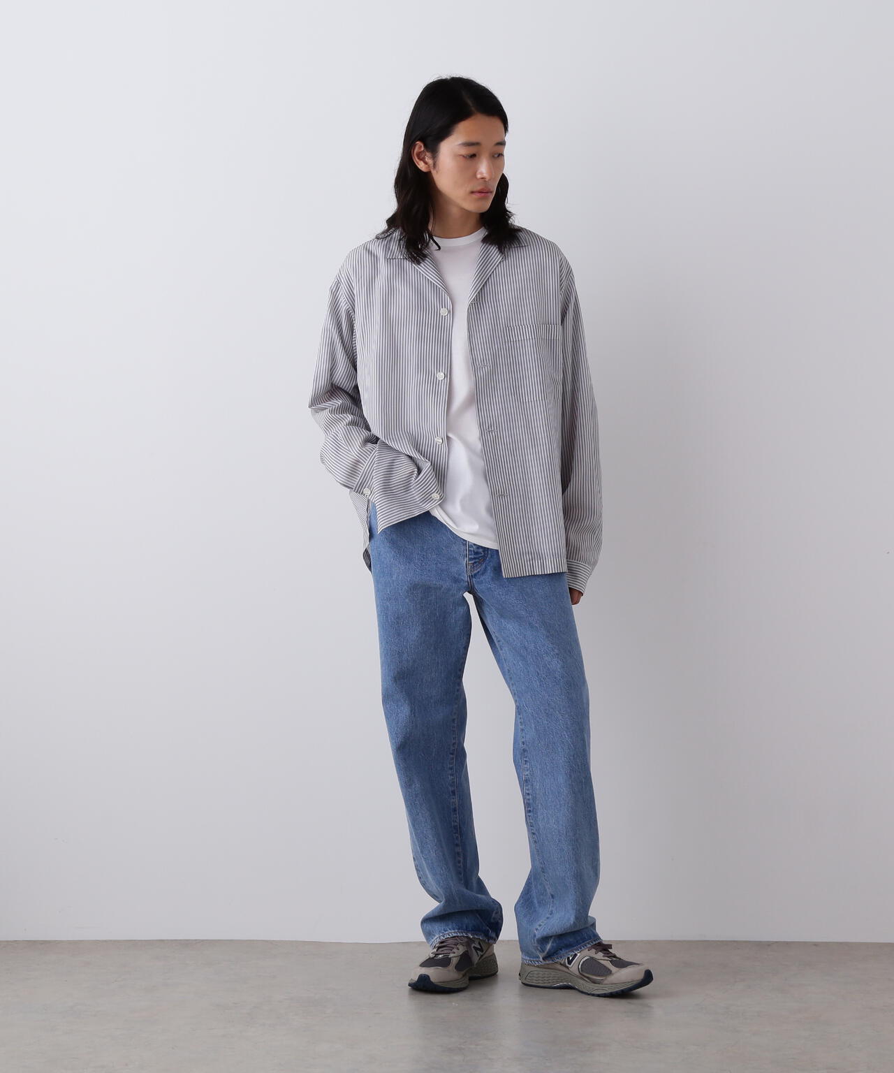 YLEVE / ACETATE CUPRA STRIPE PAJAMA SHIRT