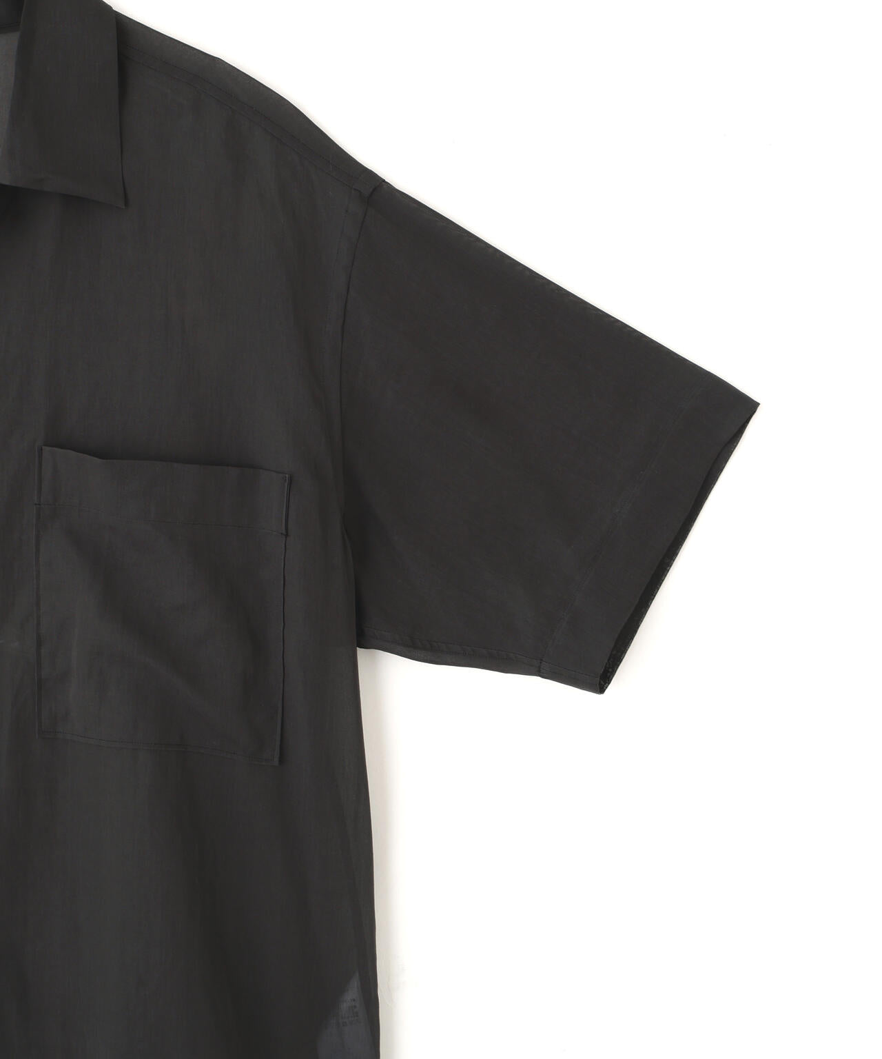 YLEVE / COTTON VOILE LAWN OPEN COLLAR SHIRT