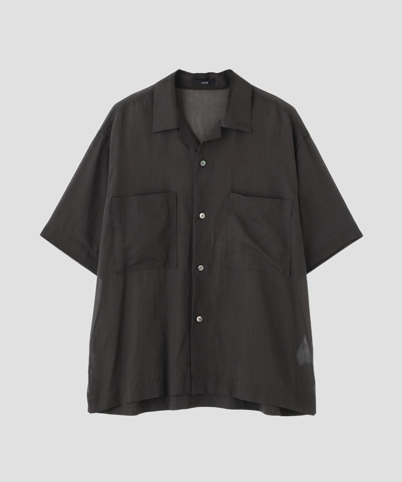 YLEVE / COTTON VOILE LAWN OPEN COLLAR SHIRT